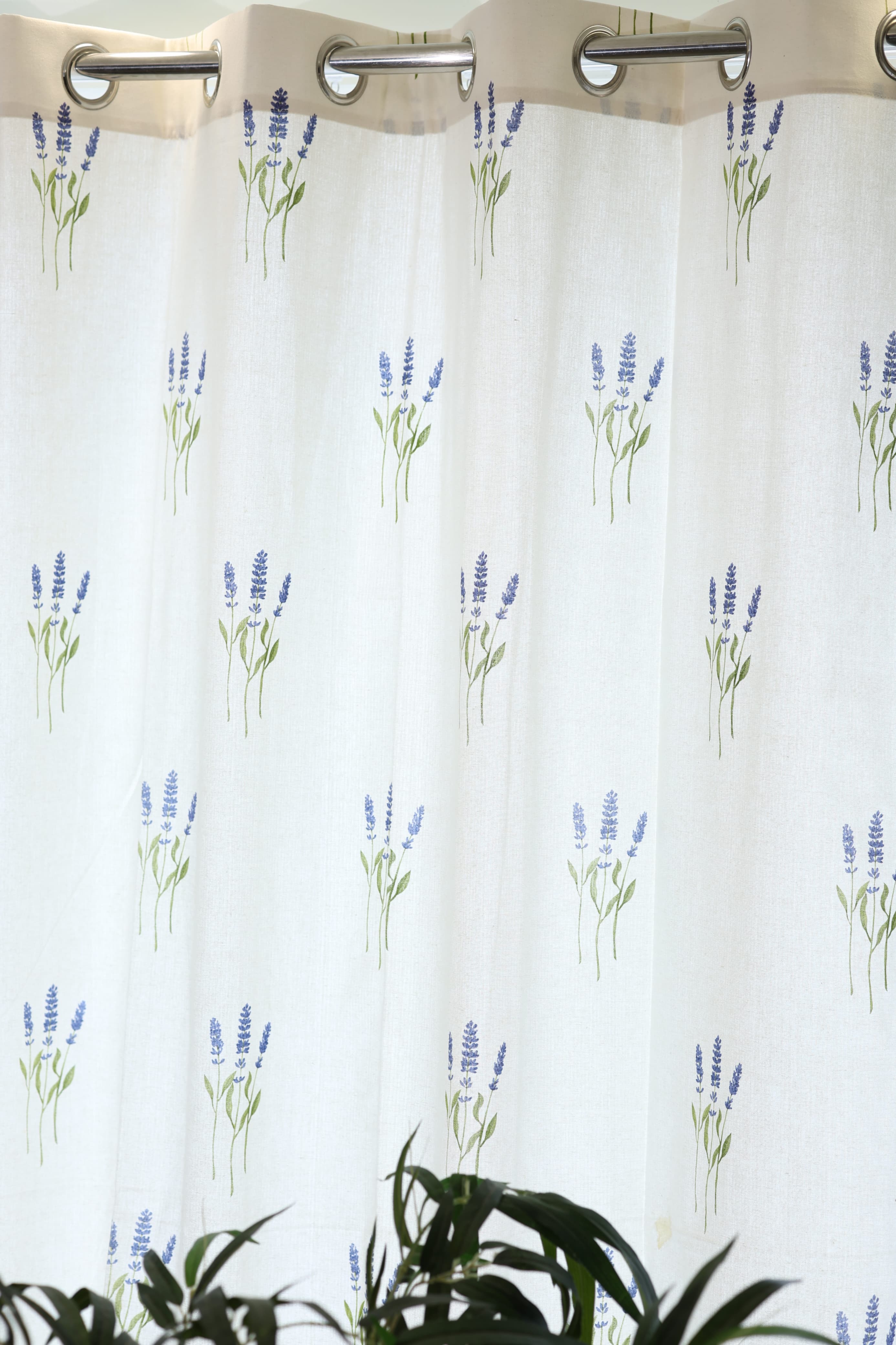 Curtains - Opaque floral curtains off white base meadow