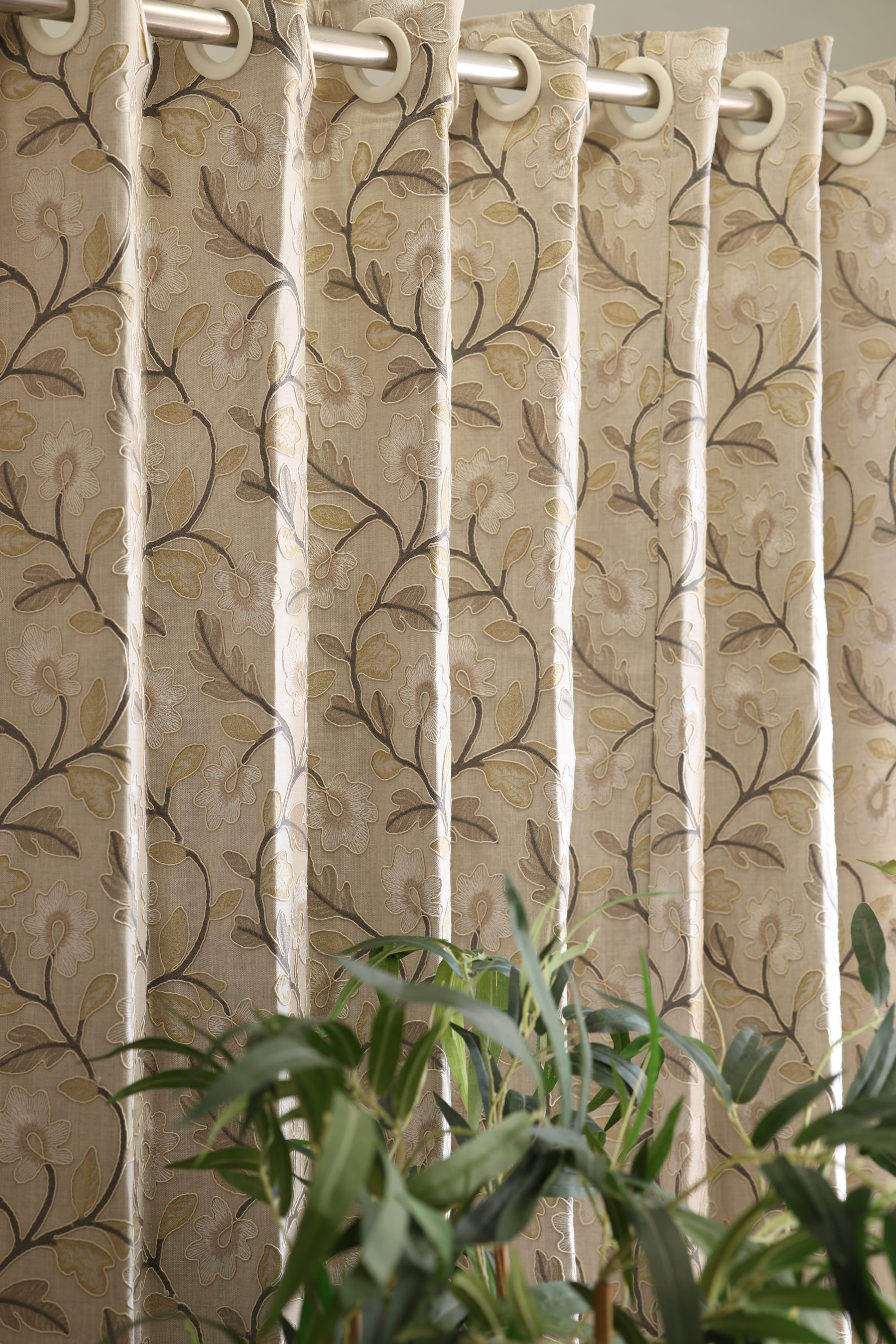 Curtains - Premium embroidery opaque curtains busan