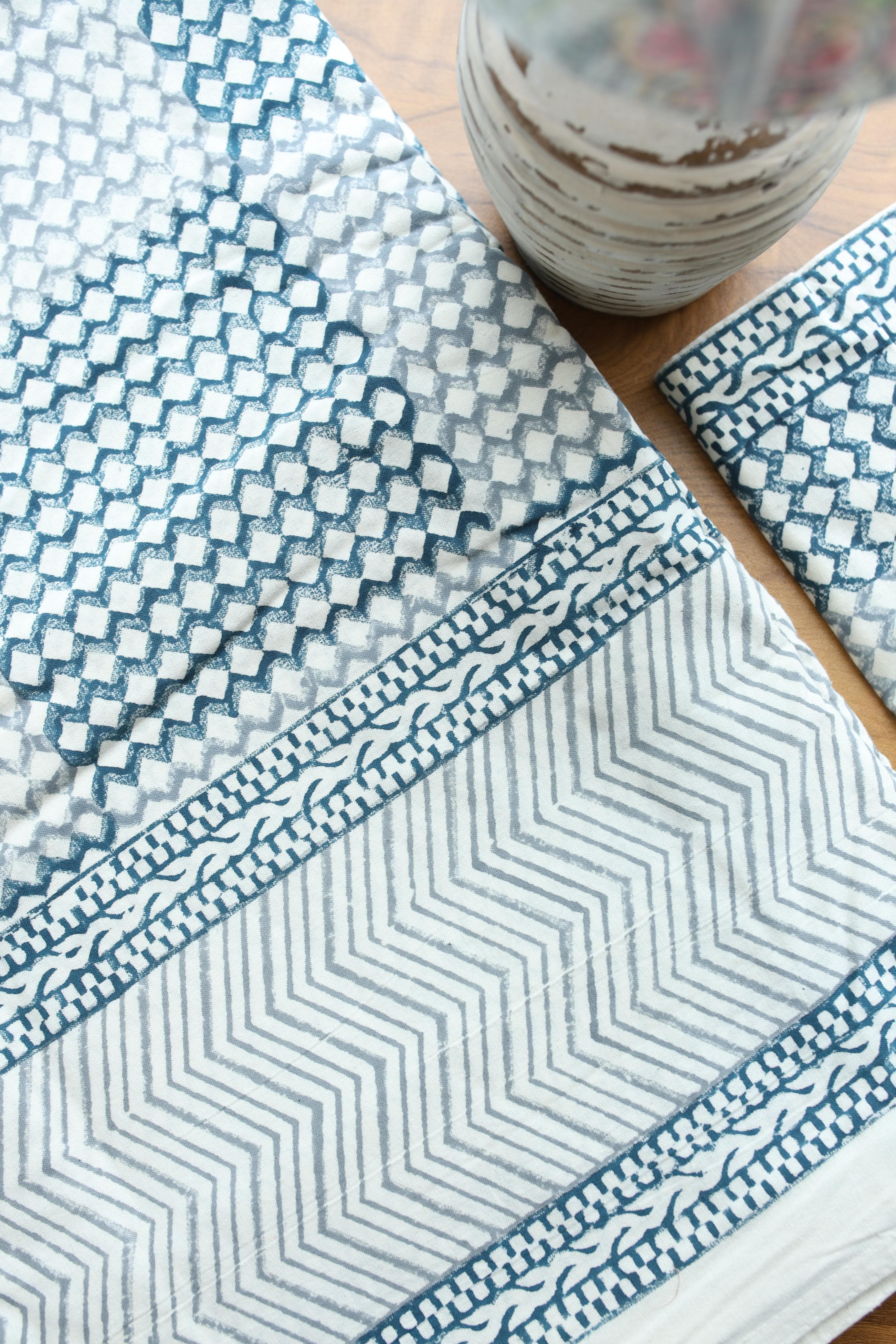 Bedsheets - Super king Mugal premium handblock cotton bedsheets
