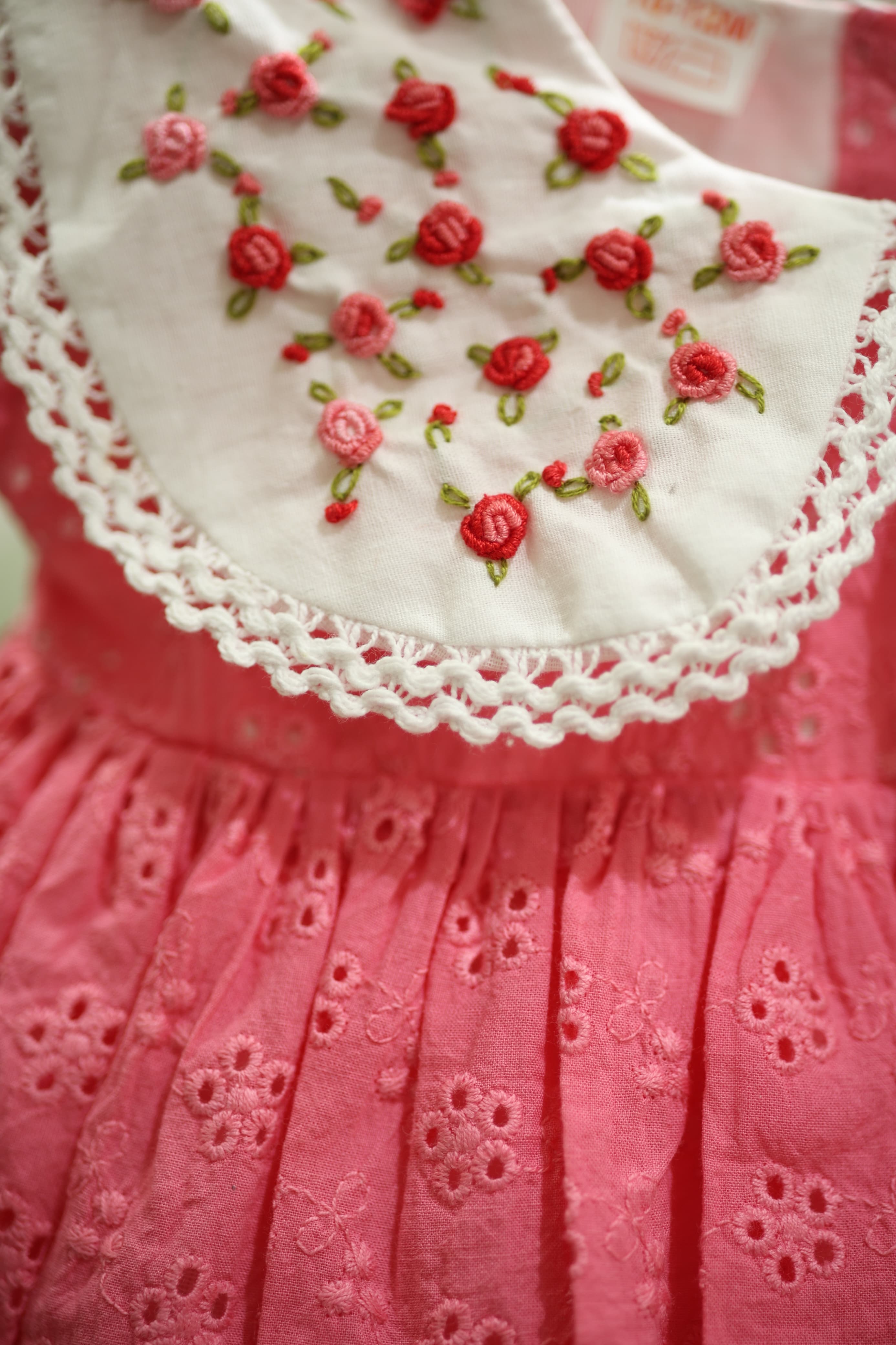 Kids dress - Hakoba with embroidery 10-12 months