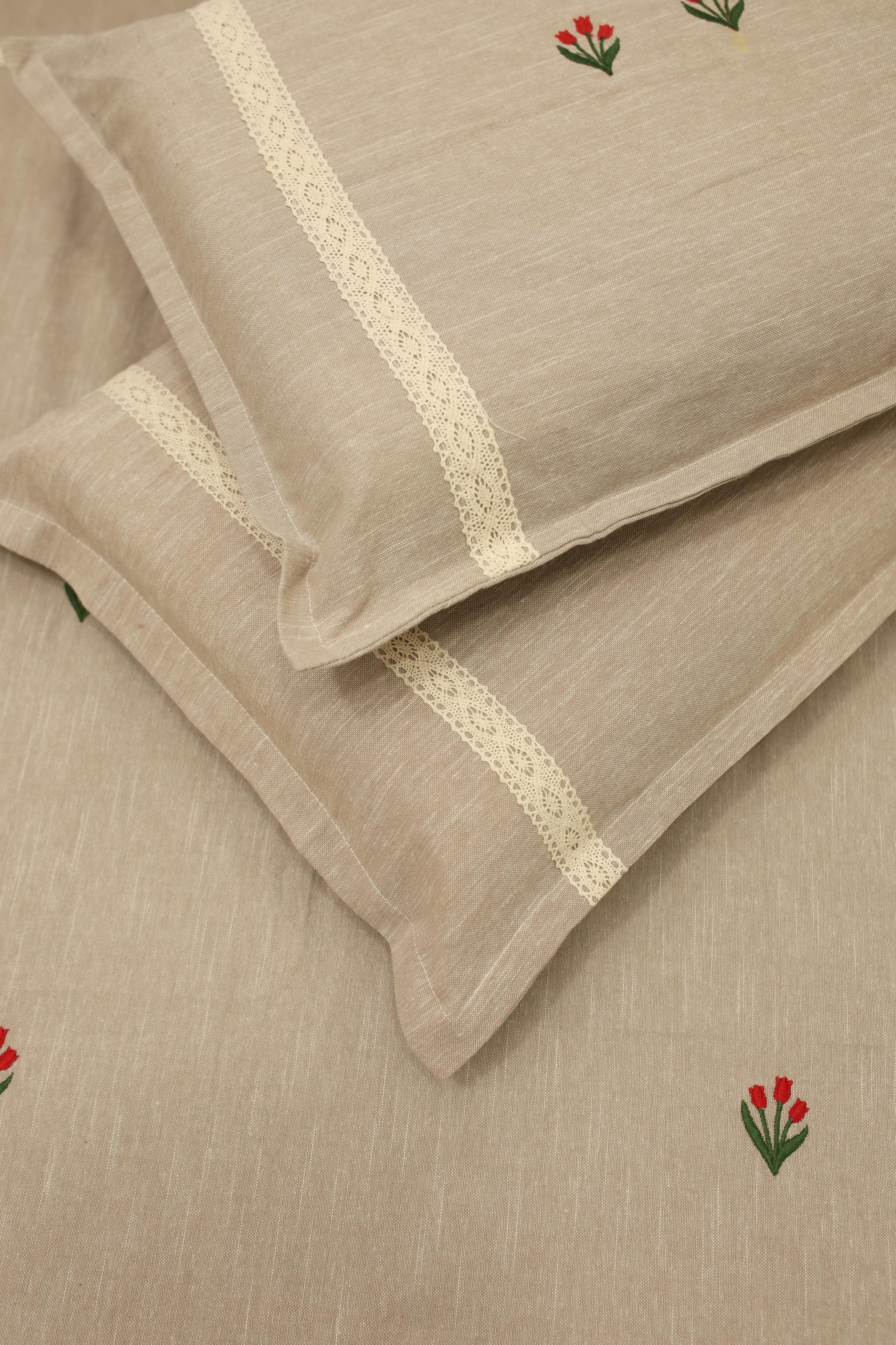 Bedsheets - Queen cross stitch embroidered bedsheets