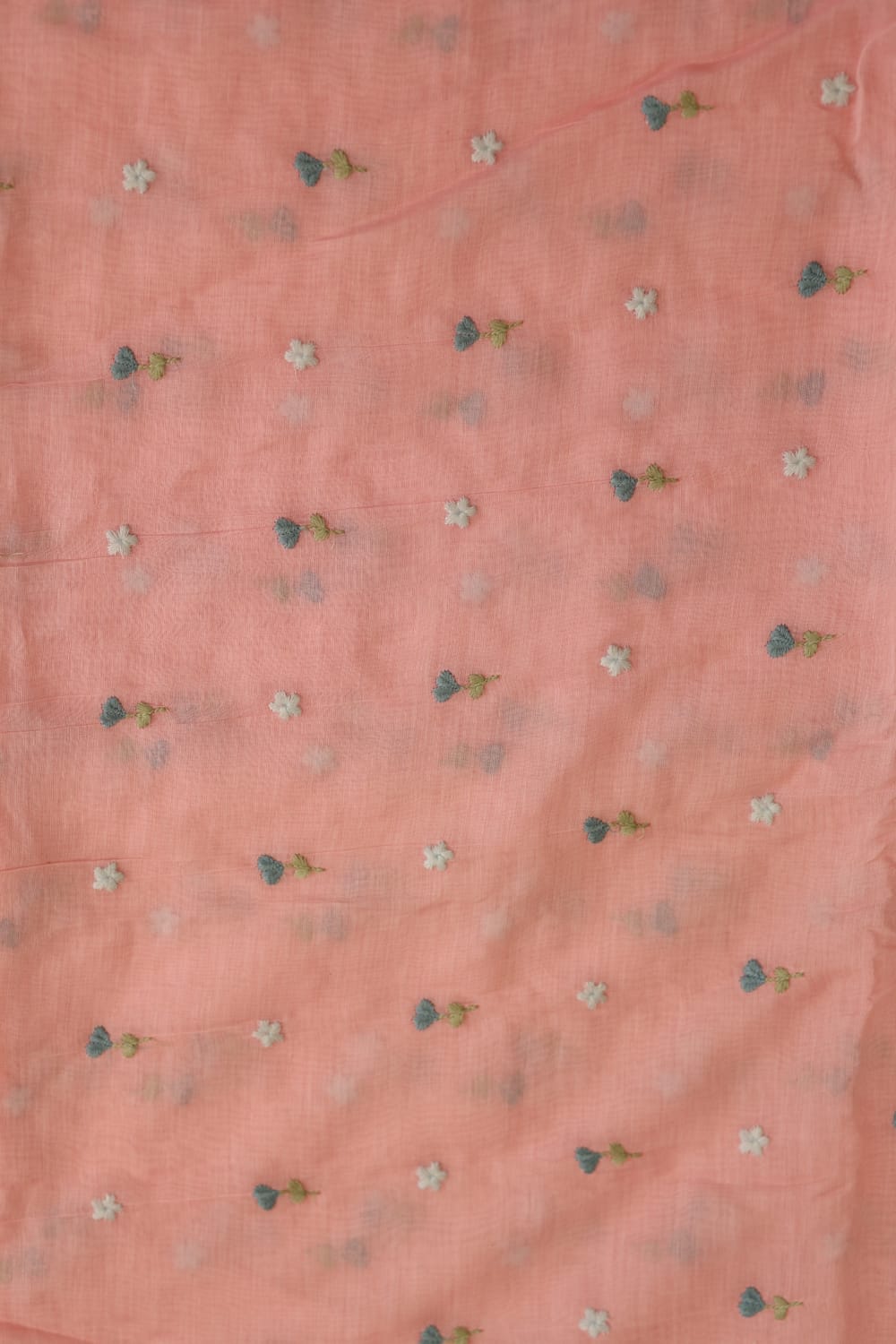 Fabrics - Chanderi embroidery kurti fabric
