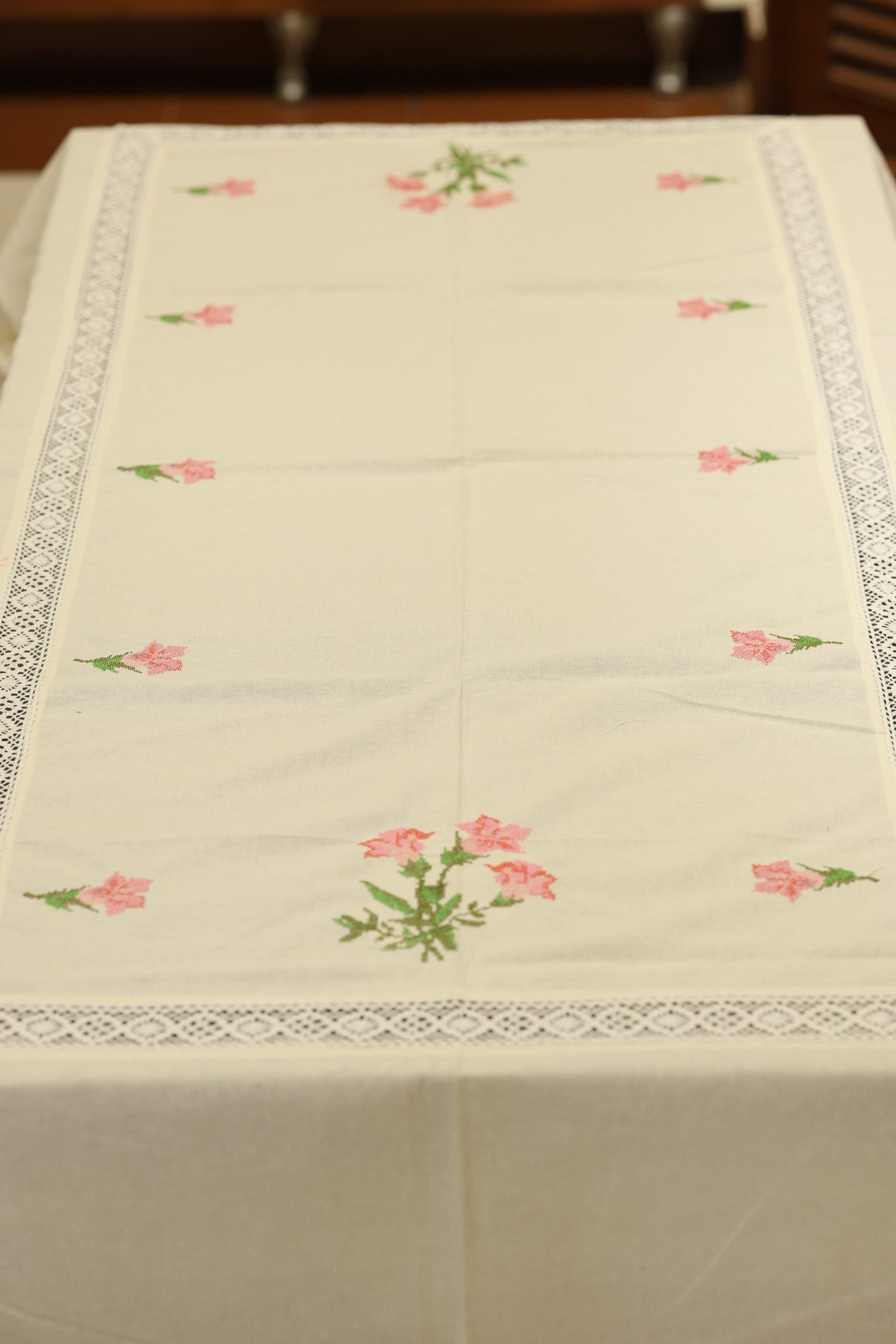 Table cloths-8 seater cross stitch embroidered