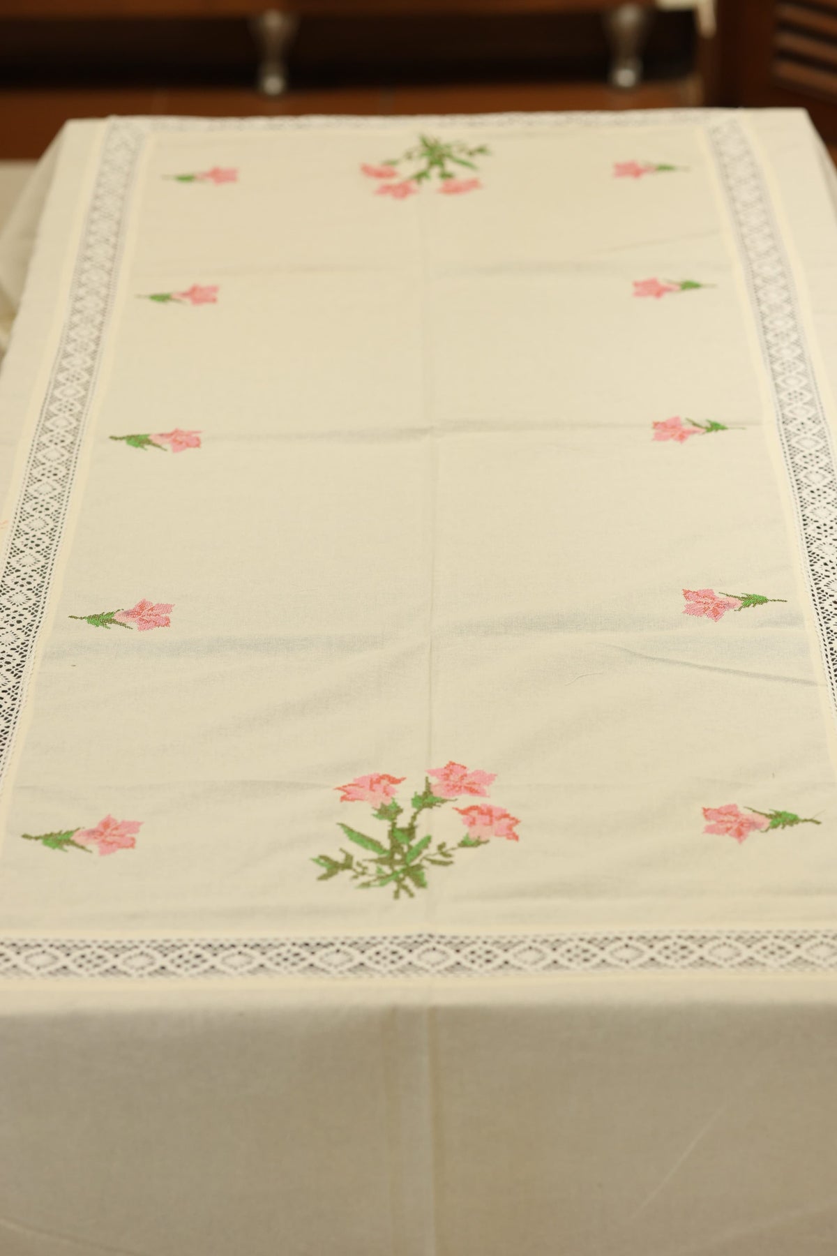 Table cloths-8 seater cross stitch embroidered