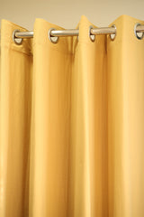 Curtain - Opaque solid plain cotton curtain : Yellow