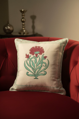 Handblock cushion cover, 16×16