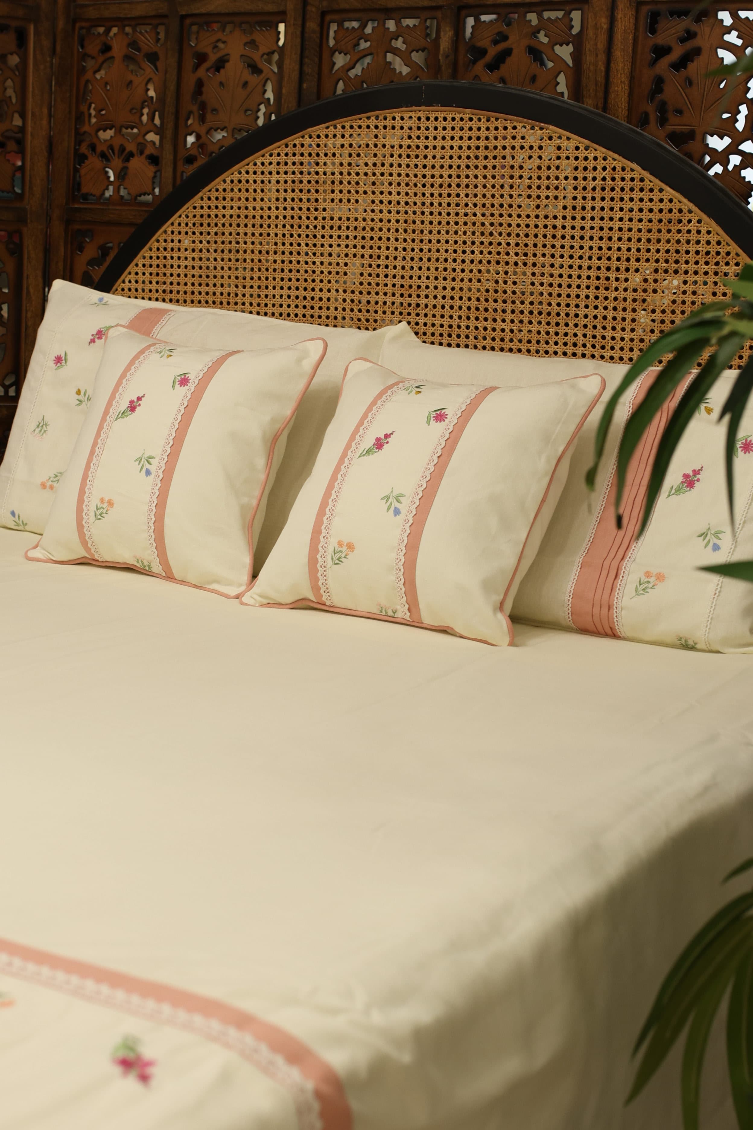 Bedsheets - King premium Machine Embroidery Bedsheet multi