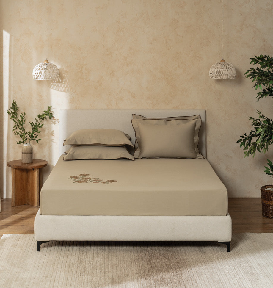 Bedsheets-Premium machine embroidered bedsheets