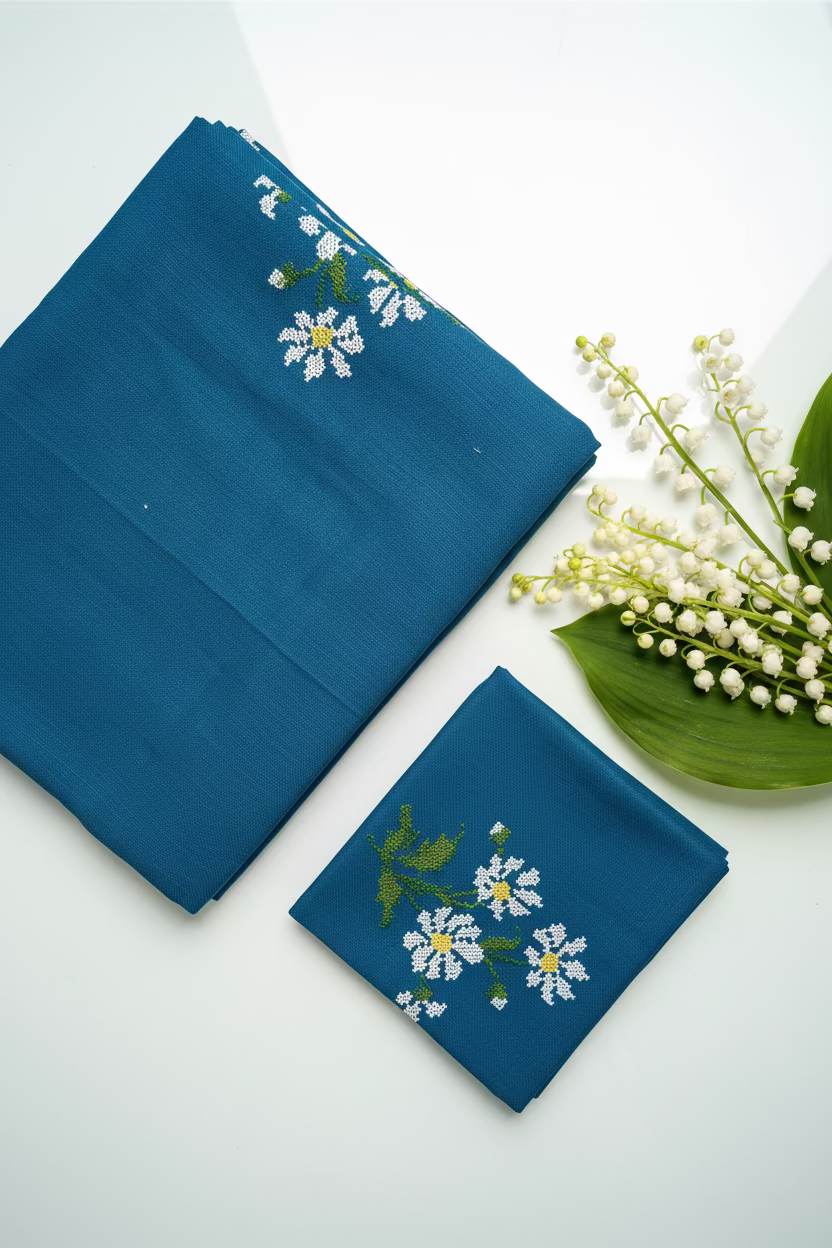 Bedsheets - Single Cross stitch embroidery bedsheets