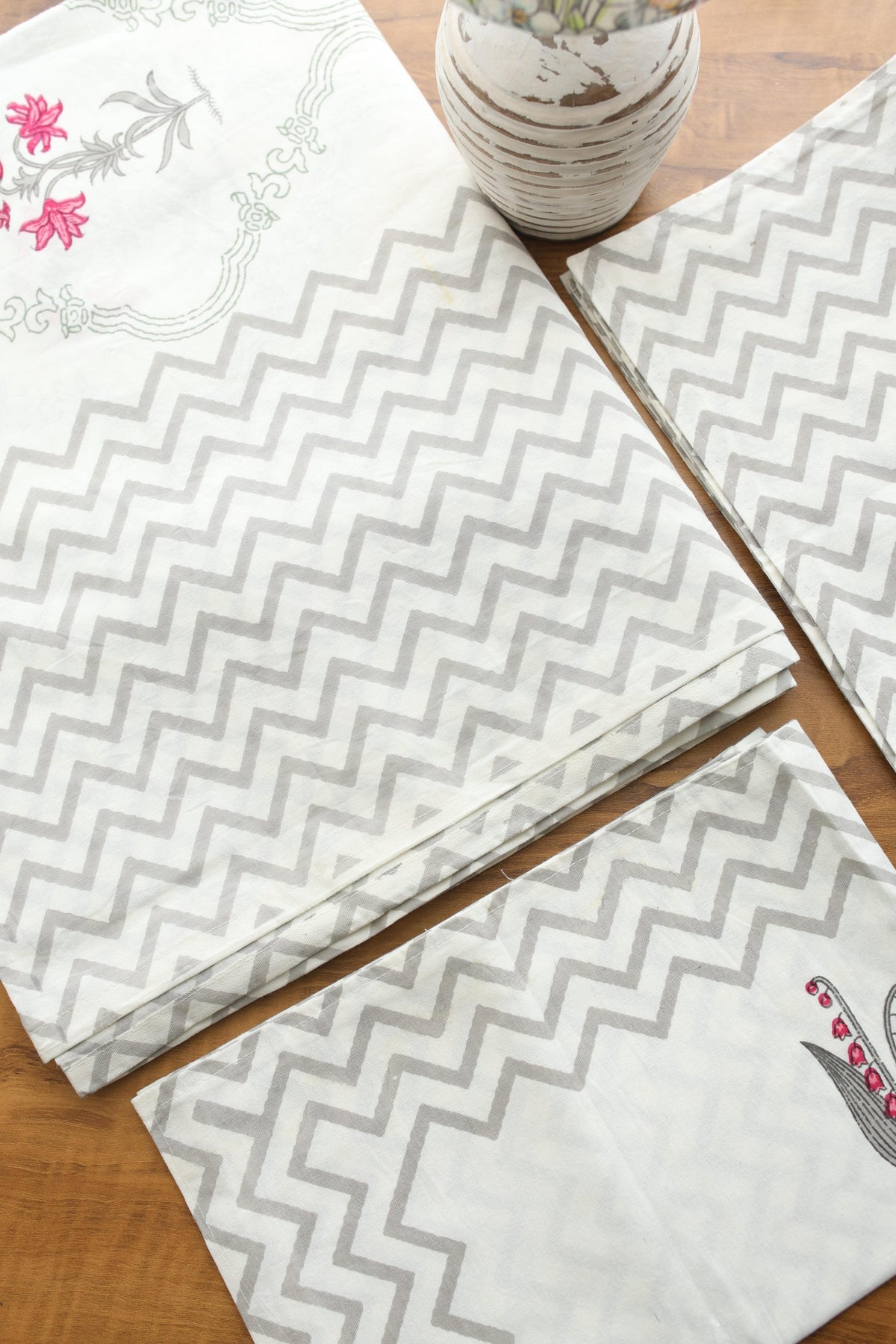 Bedsheets - King handblock veg print bedsheets