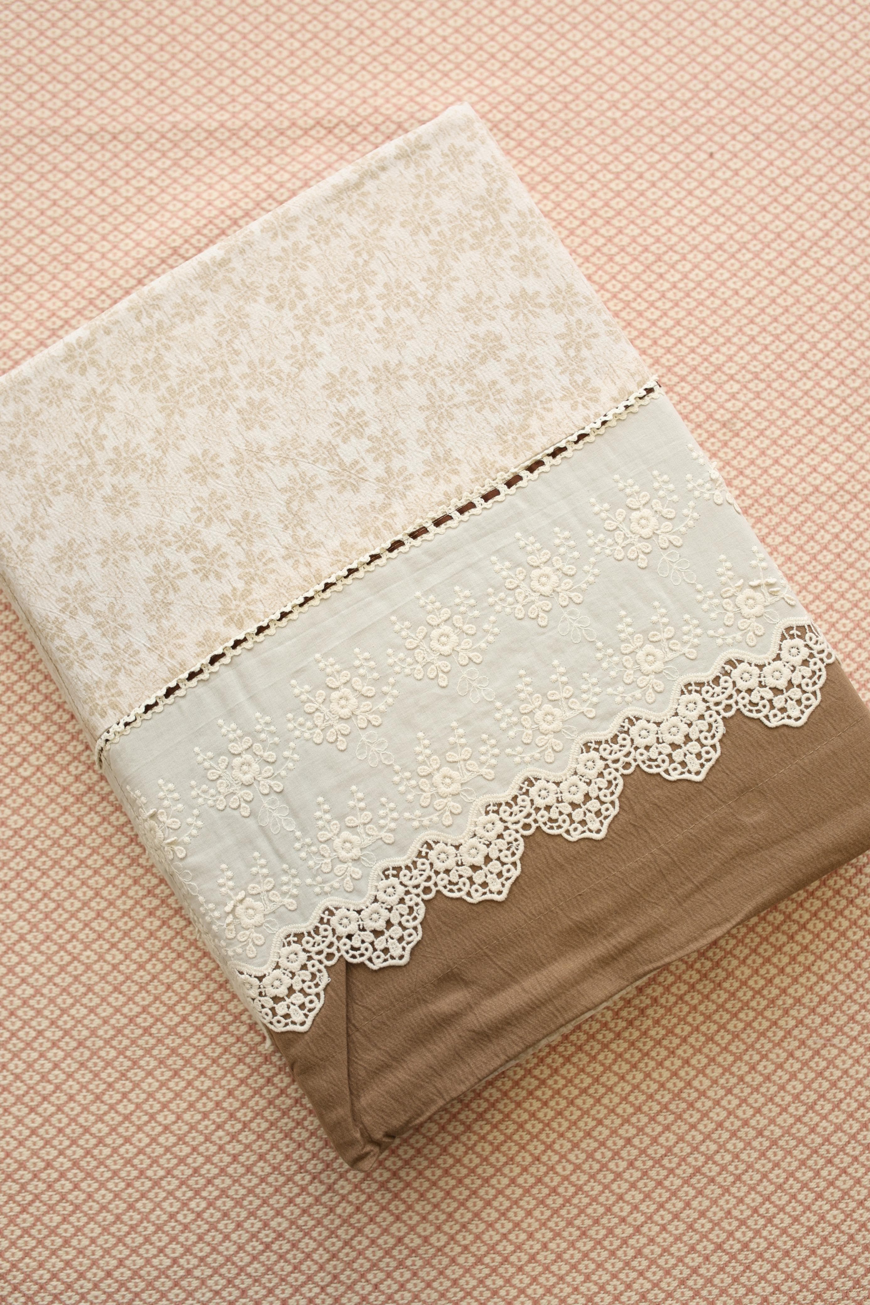 Bedsheets - Premium King soft cotton lace bedsheets majestic