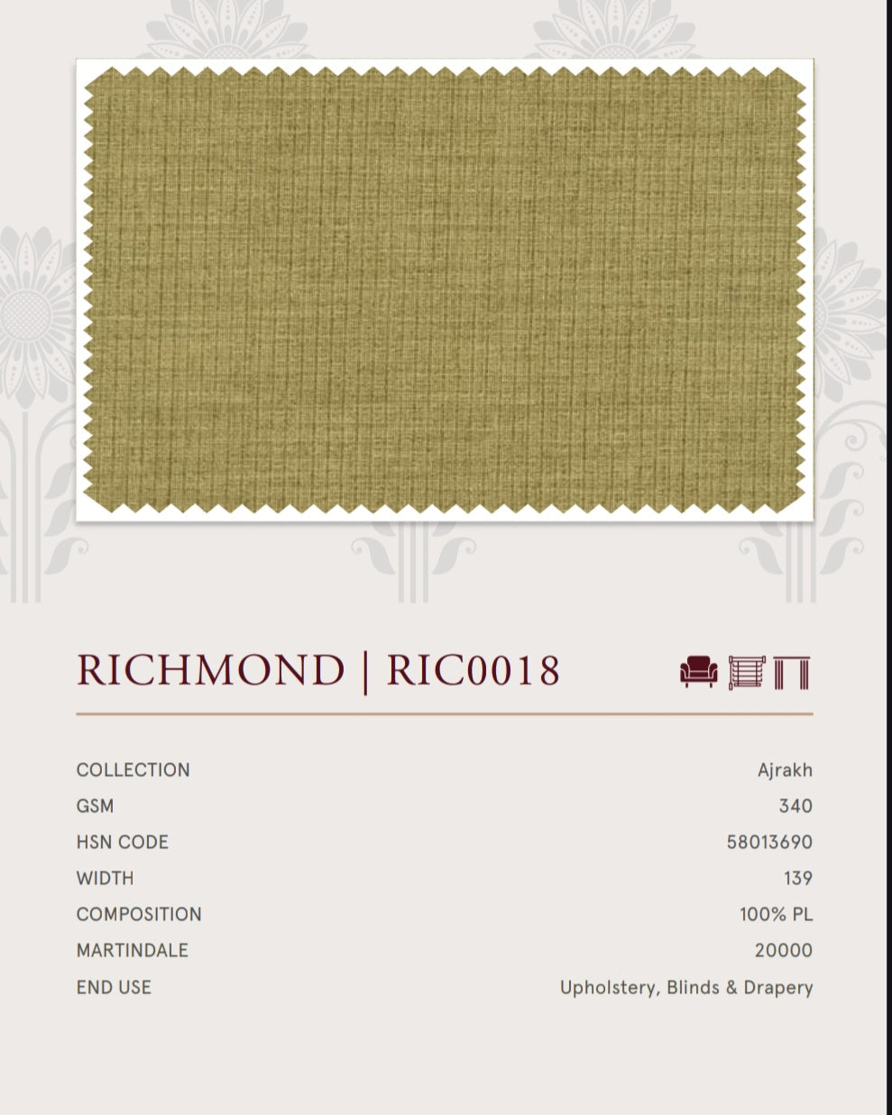 Upholstery fabrics -Ajrakh(Richmond)