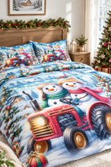 King size 7D Panel Print Bedsheet Set Xmas Edition
