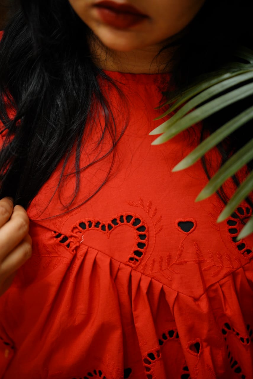 Kurti : Red Hearts Dress