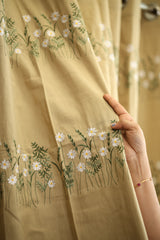 Curtains - Floral embroidery opaque curtains Golden Meadow Curtains