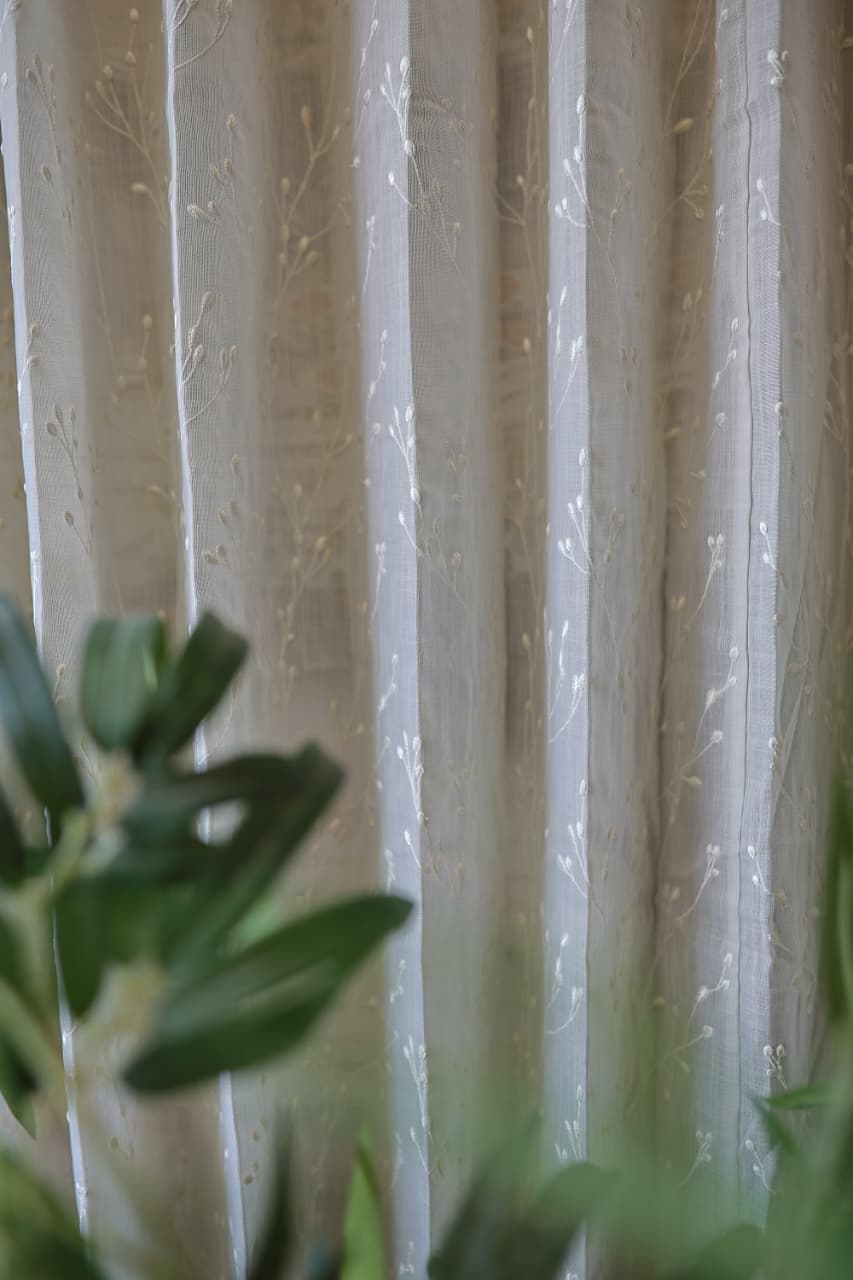 Curtains - Premium embroidery sheer curtain zinnia