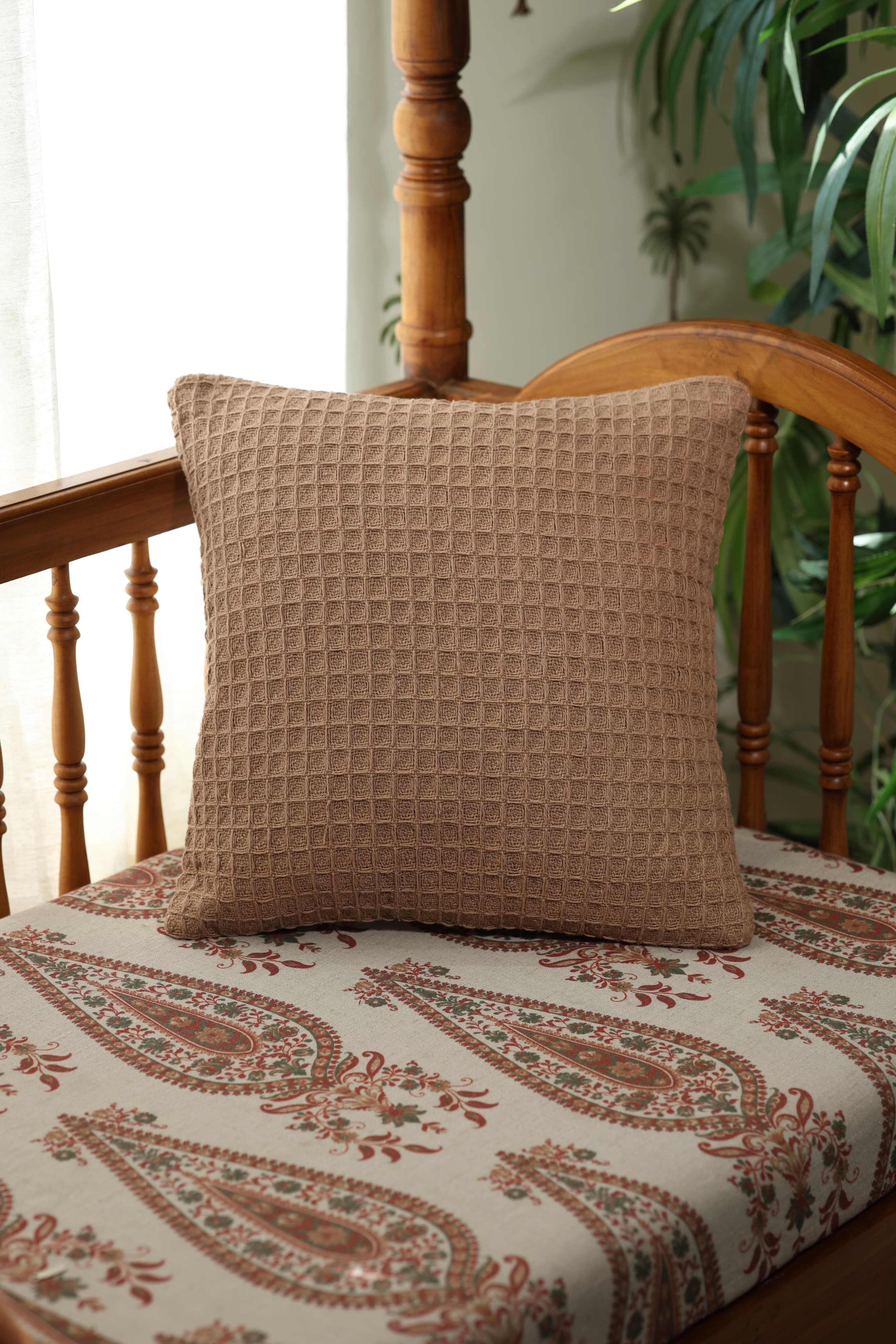 Waffle Weave Textured Cushion Cover