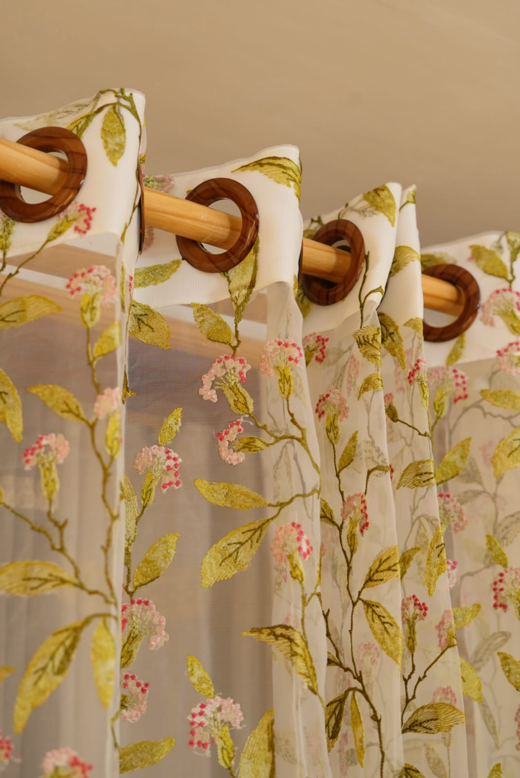 Curtains - Premium embroidery sheer curtain prebooking  (description )