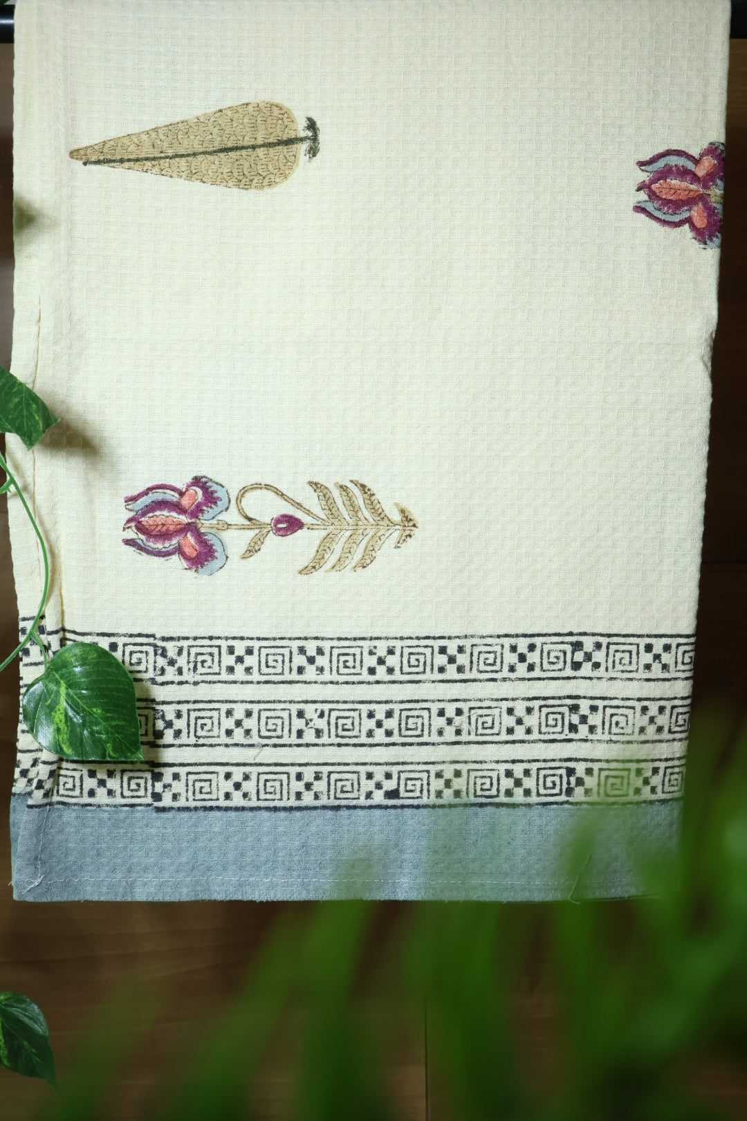 Handblock waffle towel