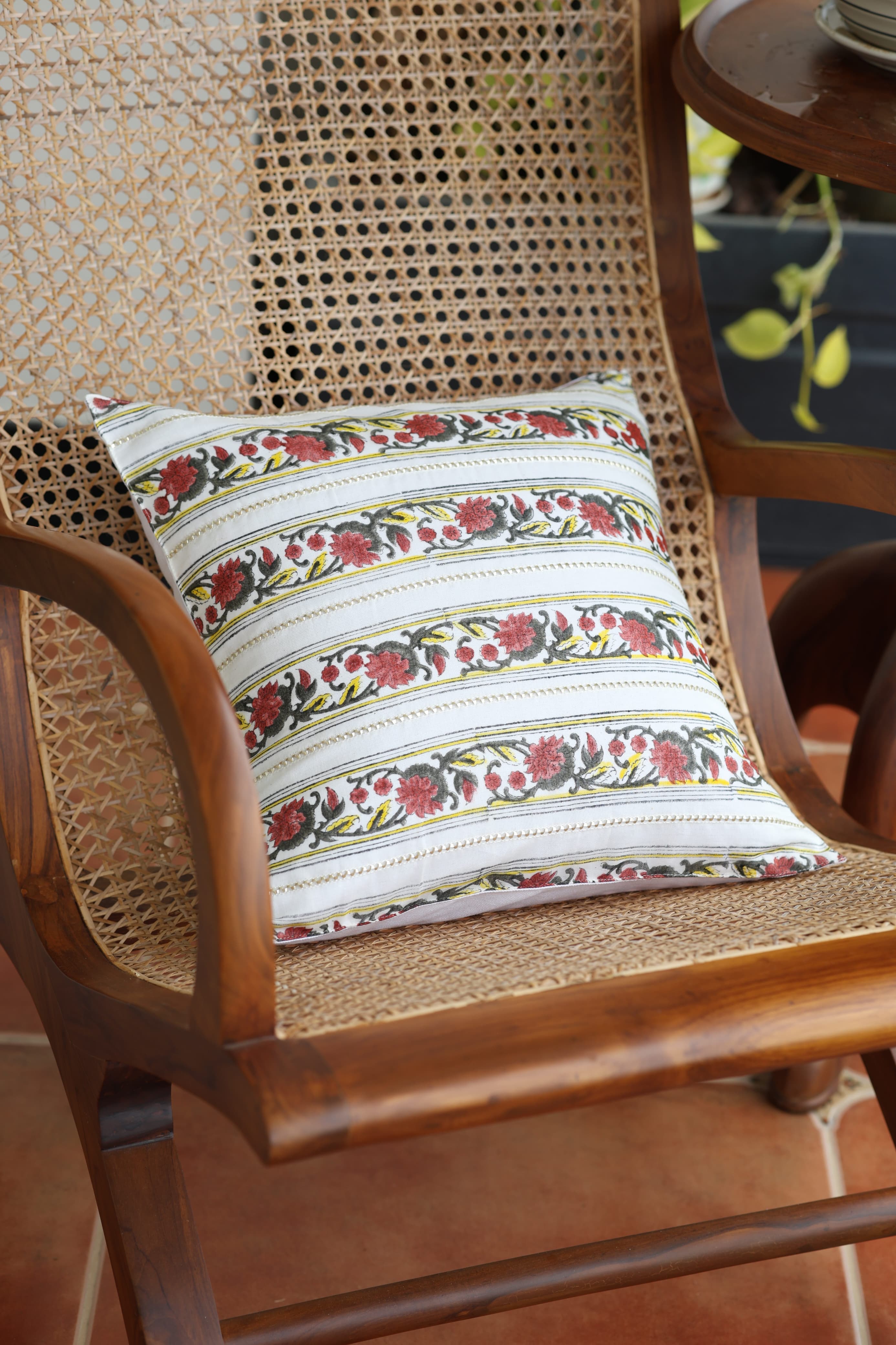 Onam Handblock Cushion Covers - 16*16 inches