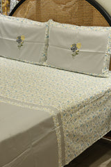 King Size Premium Machine Embroidery Bedsheet Set with 2 Pillow Covers (108x108")