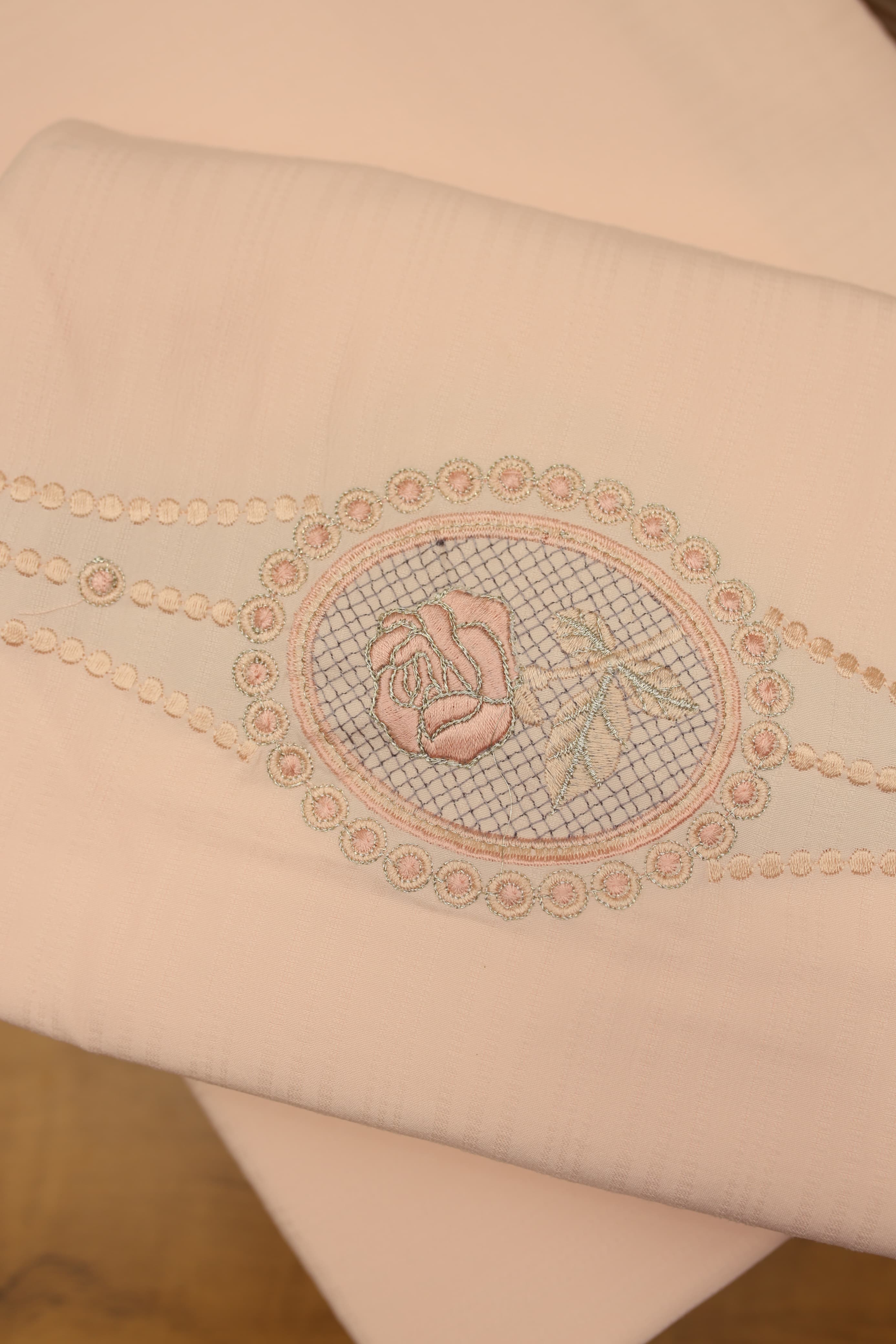 Bedsheets - Queen Premium Embroidery Bedsheet – Blush Rose Solid
