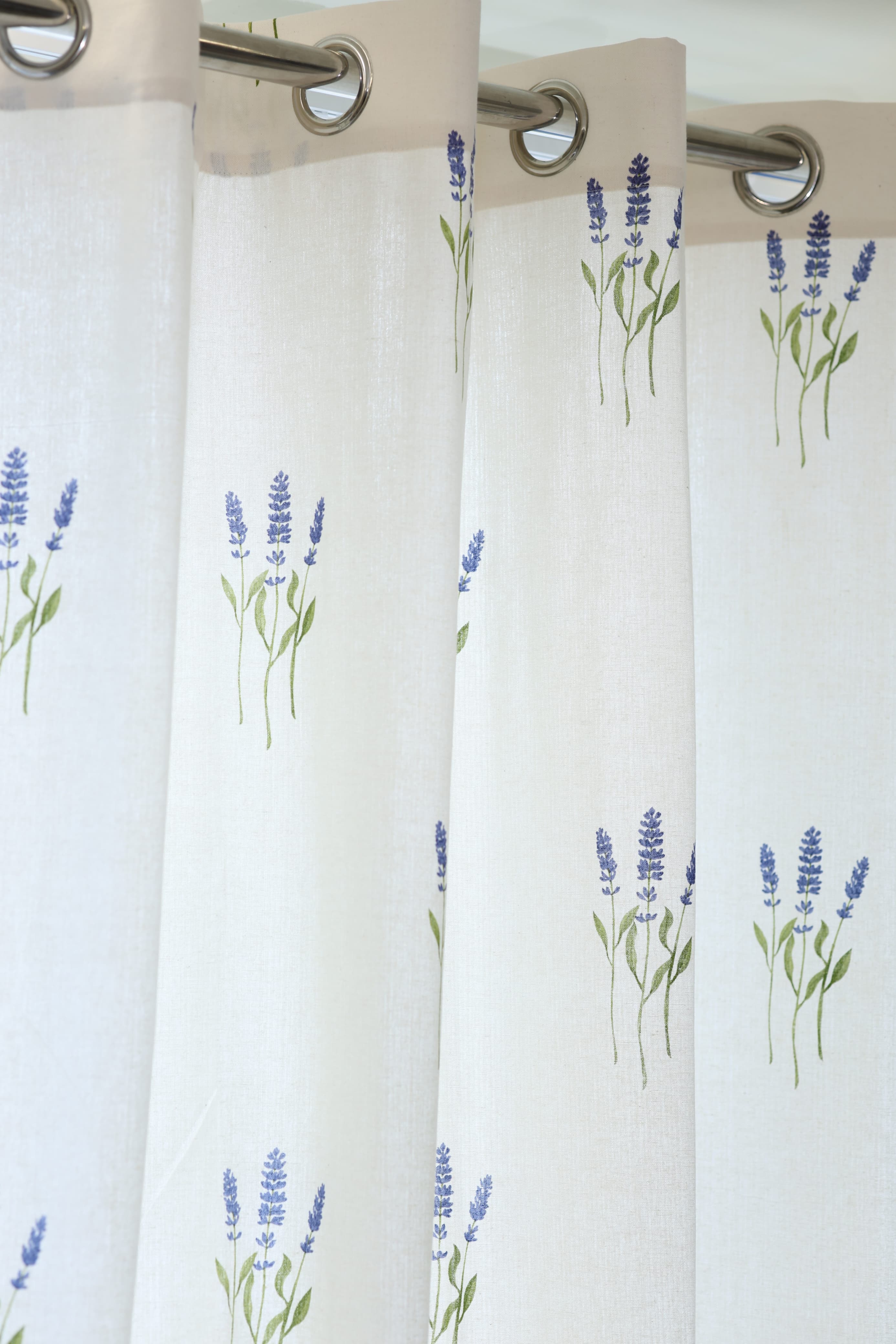 Curtains - Opaque floral curtains Offwhite