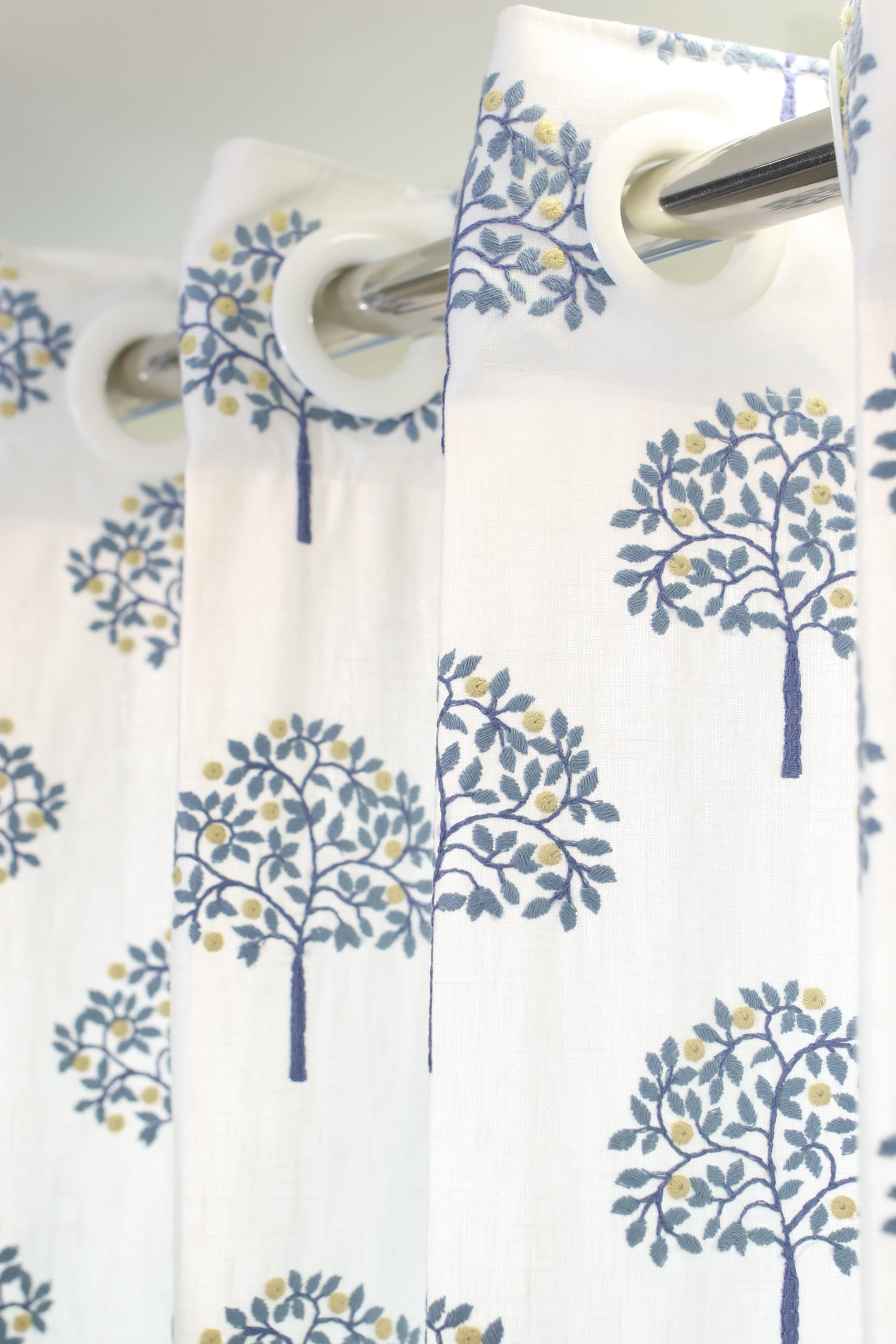 Curtains - Premium embroidery curtains opaque blue edition prebooking