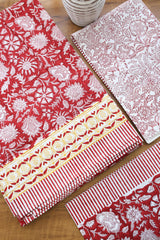 Bedsheets - King percale cotton handblock soft lily  bedsheets