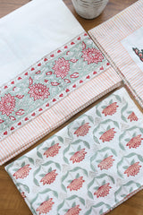 Bedsheets - King percale cotton handblock soft lily  bedsheets