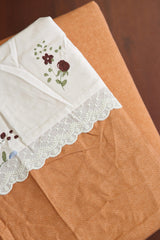 Bedsheets - Premium King soft cotton floral designer lace bedsheets Ruffles