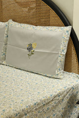 King Size Premium Machine Embroidery Bedsheet Set with 2 Pillow Covers (108x108")