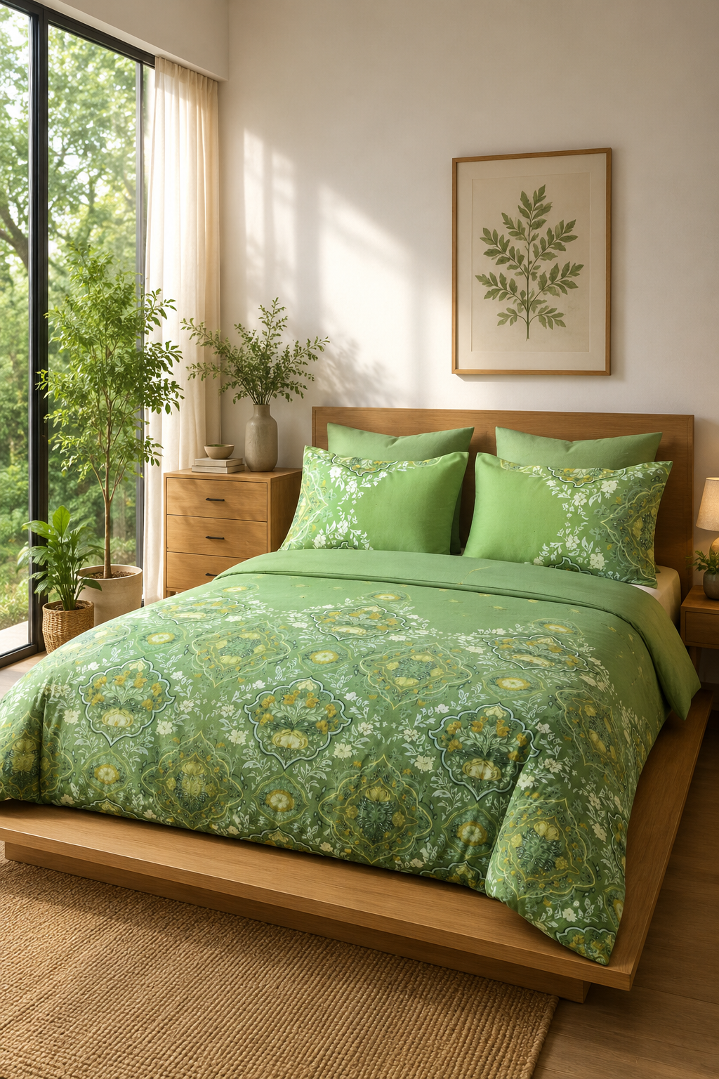 Bedsheets - Premium digital print floral king size soft cotton bedsheets (Souv)