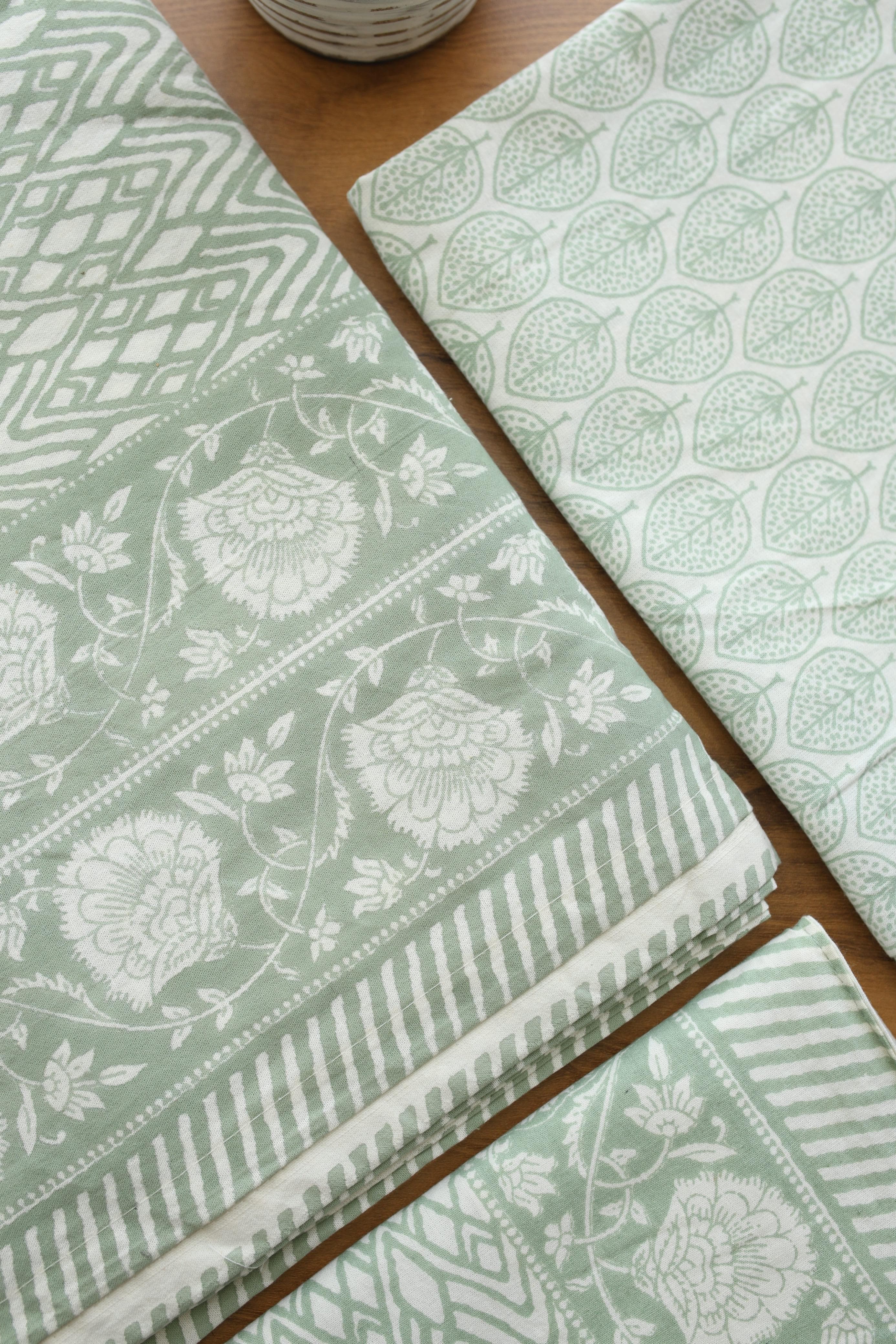 Bedsheets - King handblock veg print bedsheets