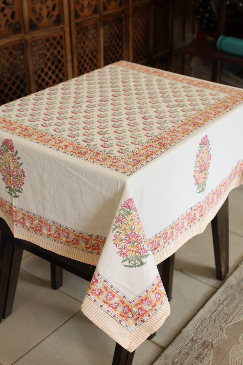 Table cloths - 8 seater Handblock printed canvas