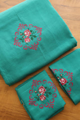 Onam Bedsheets - King cross stitch embroidered bedsheets