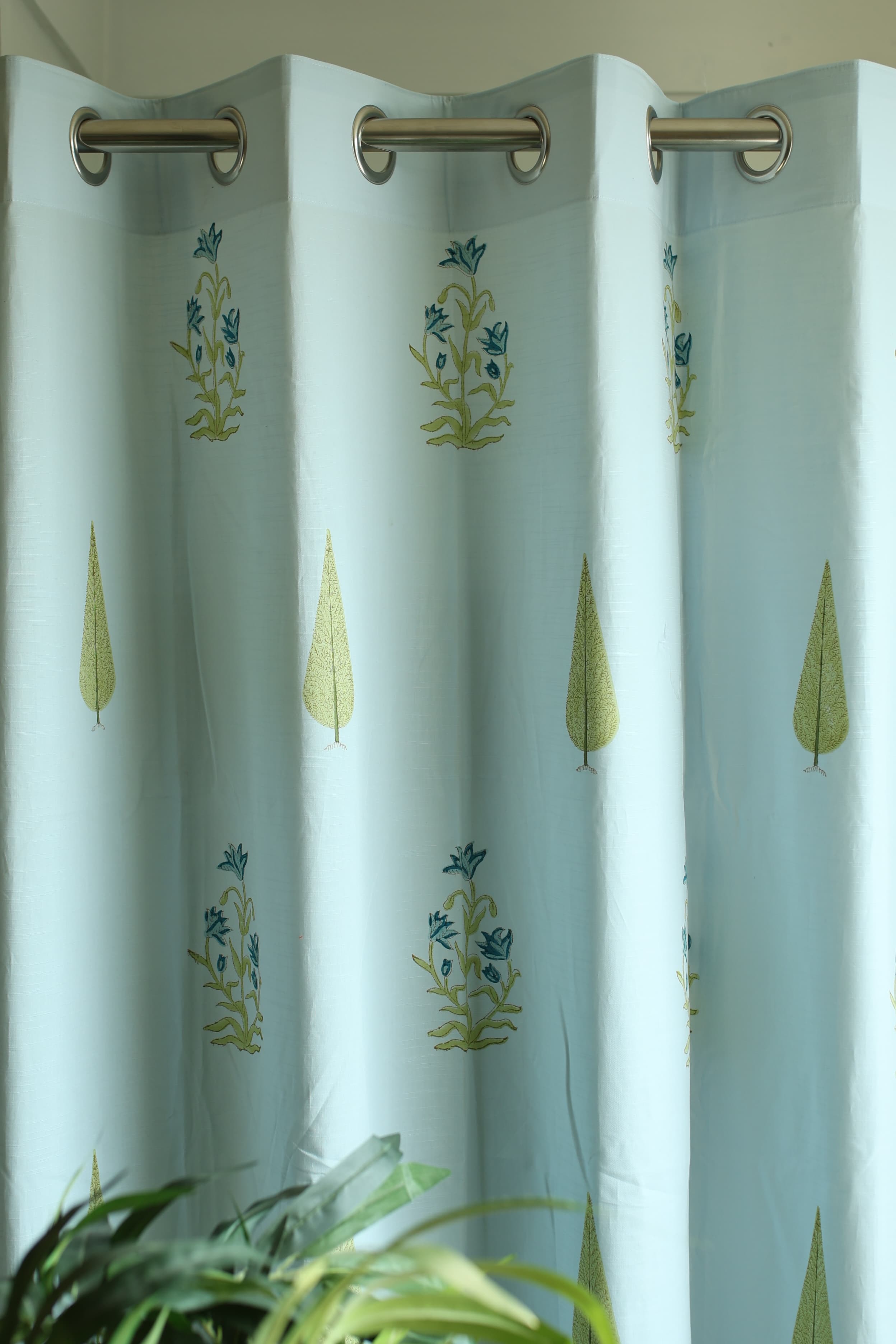 Curtains - Blue Handblock curtains