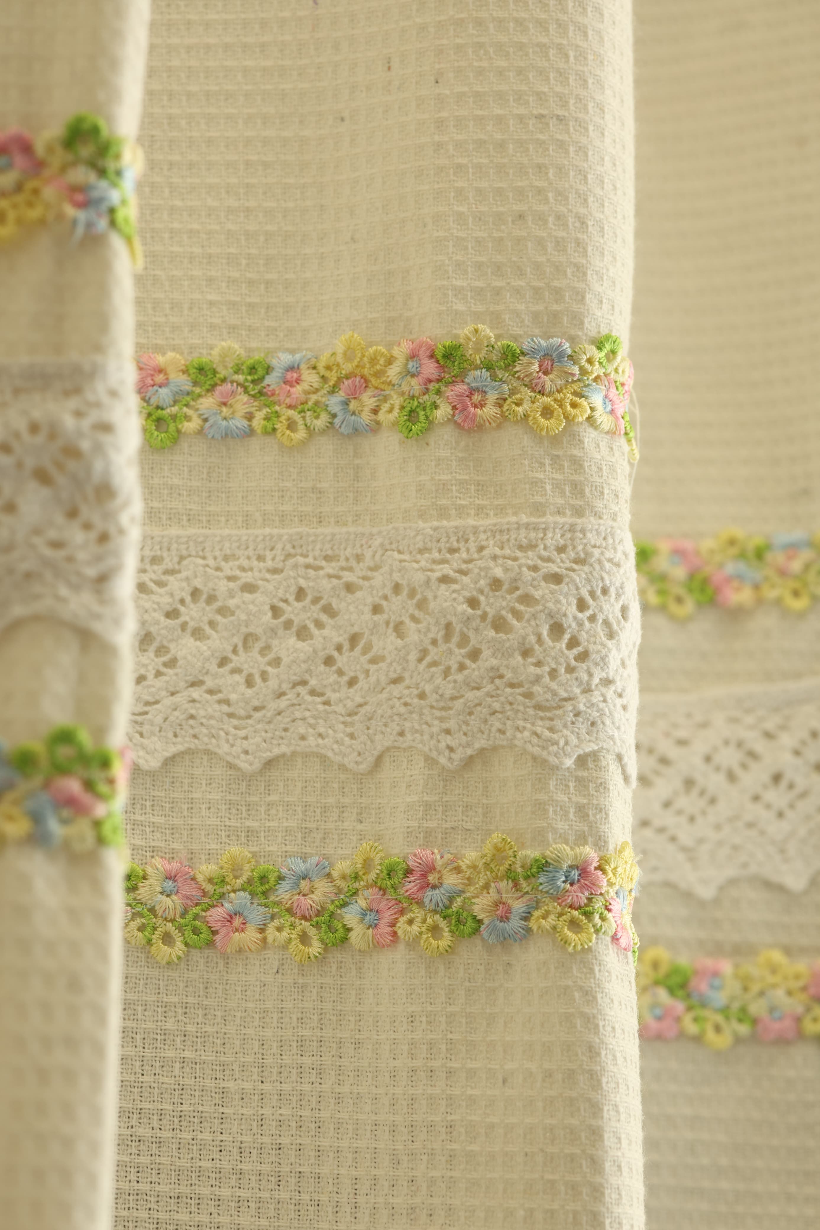 Embroidery Opaque Curtain Rainbow