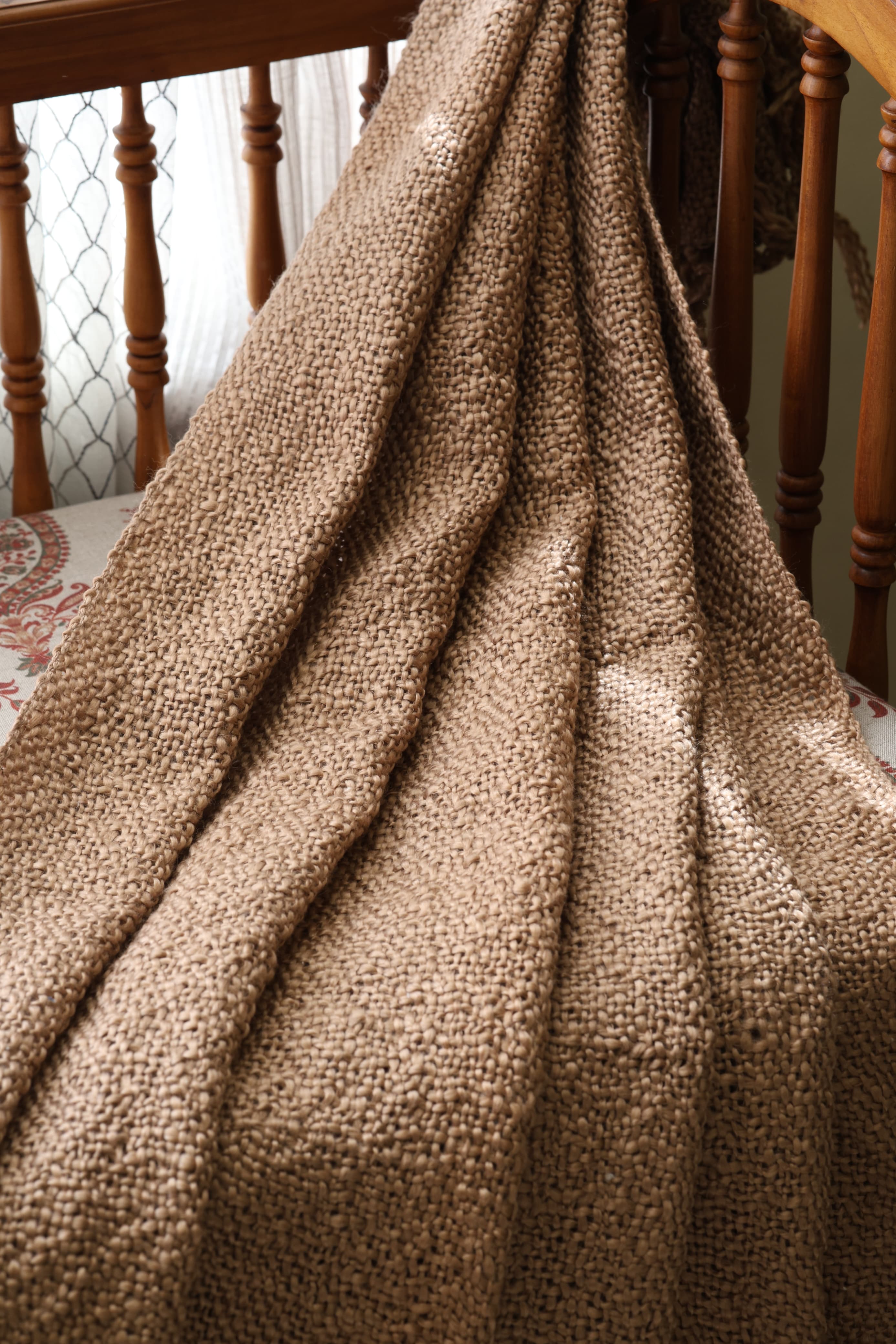 Textured Woven Cotton Sofa Throw