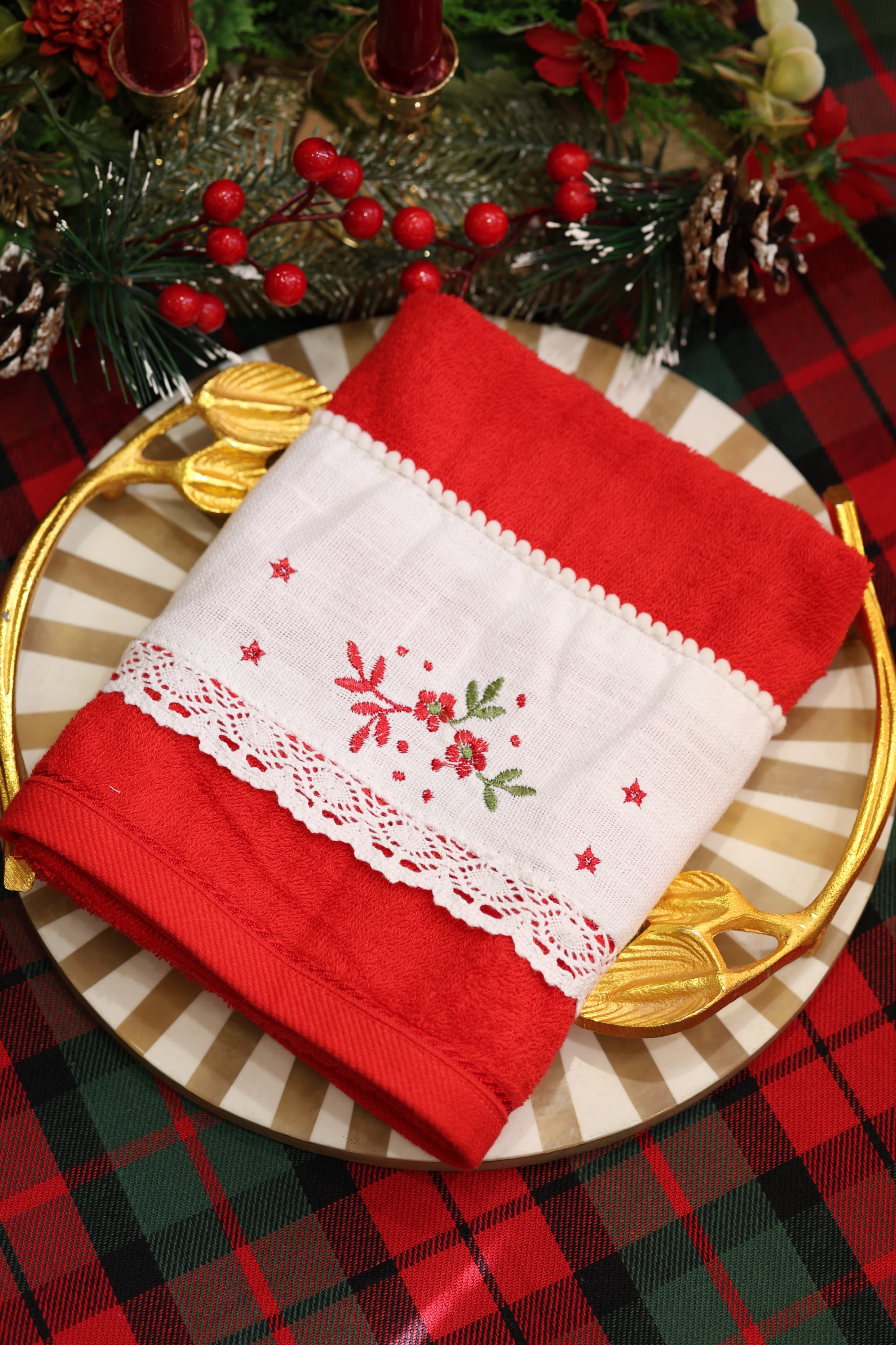 Towels : Embroidery Turkey towels Xmas edition