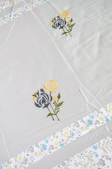 King Size Premium Machine Embroidery Bedsheet Set with 2 Pillow Covers (108x108)