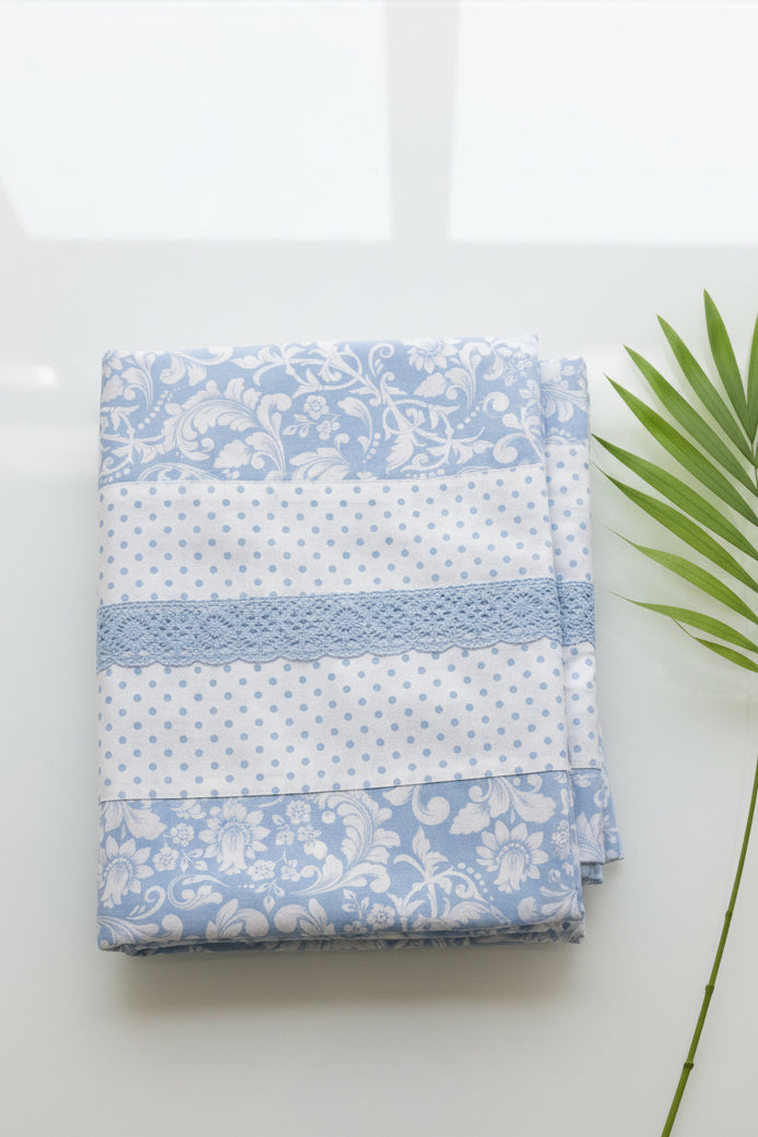 Bedsheets - Queen premium designer Printed lace bedsheet rotary
