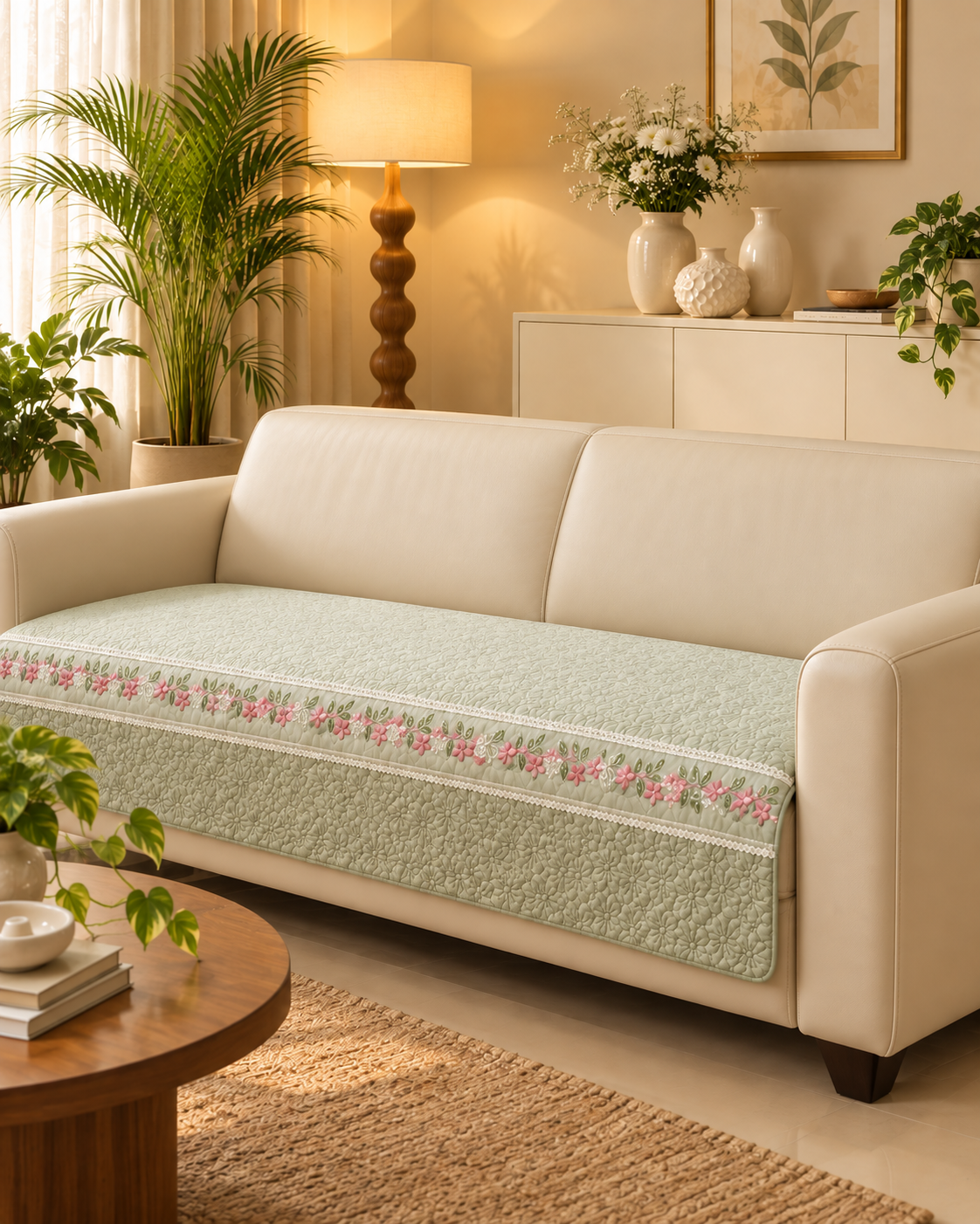 Sofa protector ( meter per) description embroidery