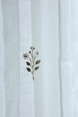 Ivory Floral embroidery sheer Curtain