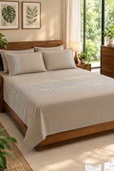 Bedsheets - Premium King Machine embroidery Soft cotton bedsheets