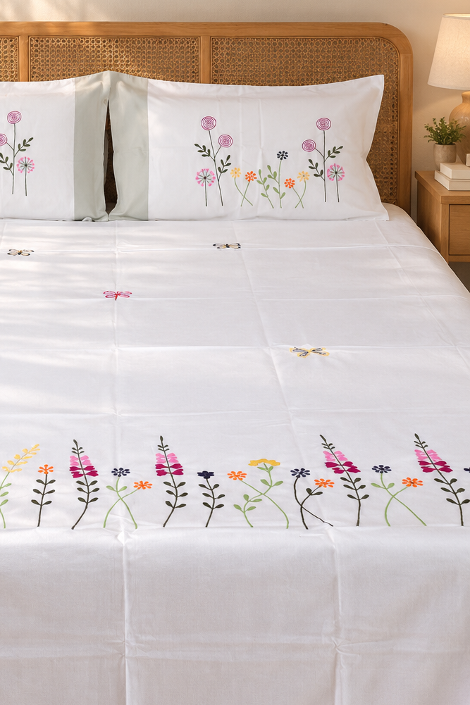 Bedsheets - King Premium Machine embroidery bedsheets MEK