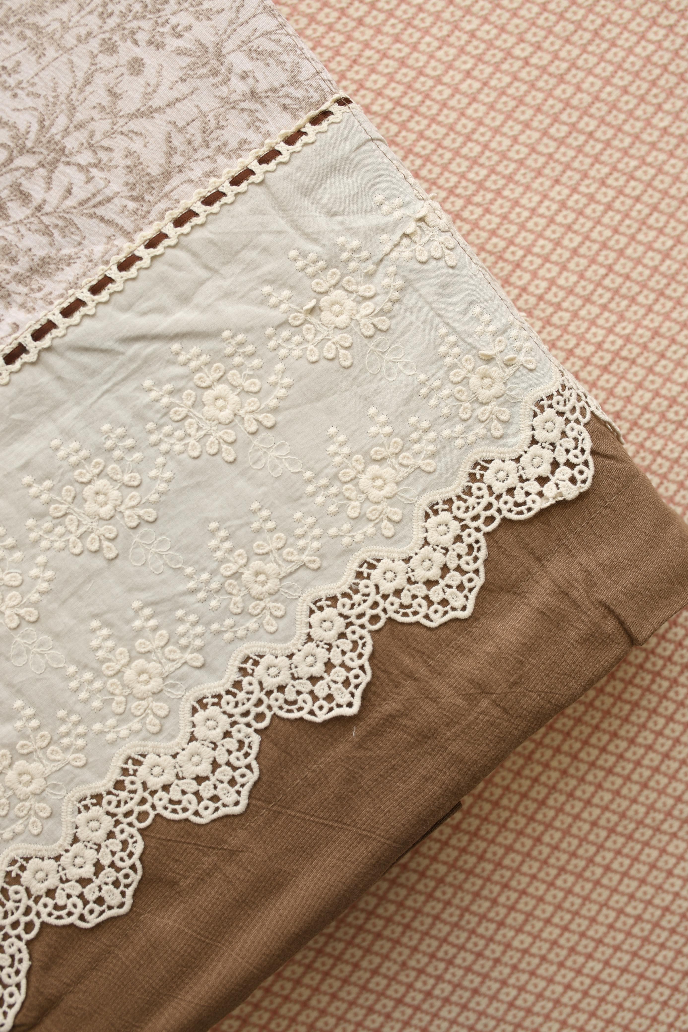 Bedsheets - Premium King soft cotton lace bedsheets majestic