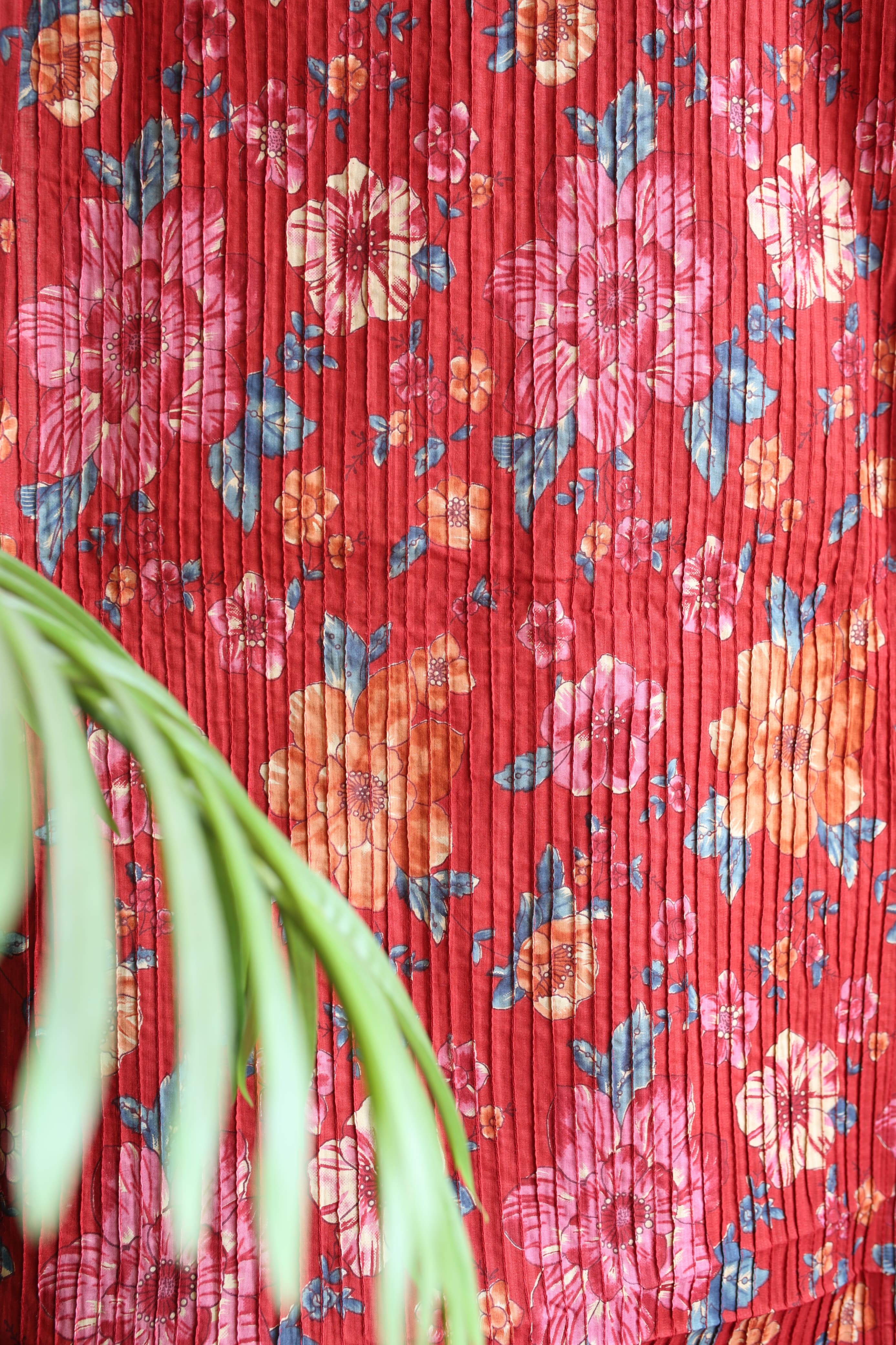 Fabrics - pintuck Handblock kurti cotton
