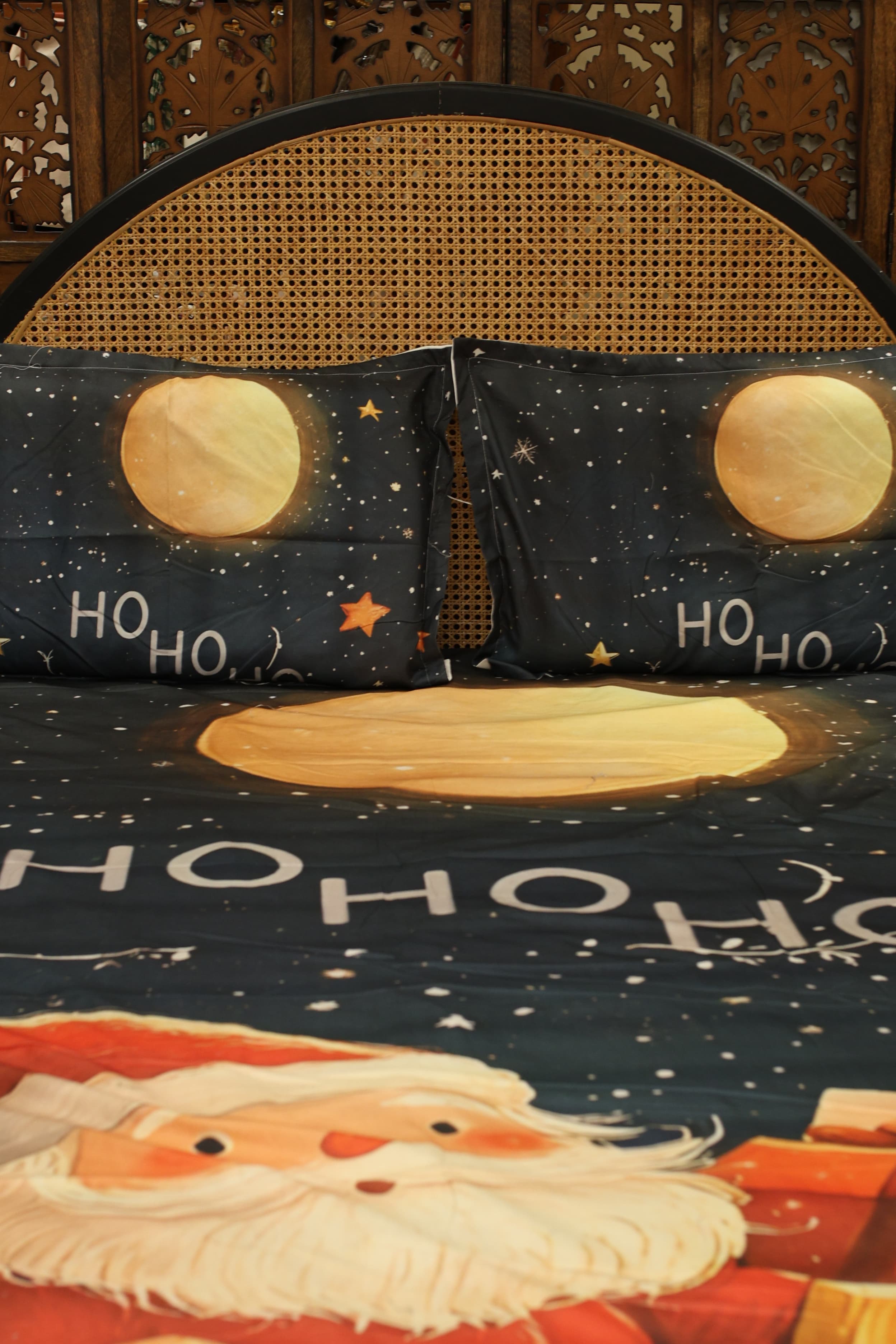Christmas 7D Panel Print King Size Bedsheet Set - Xmas edition