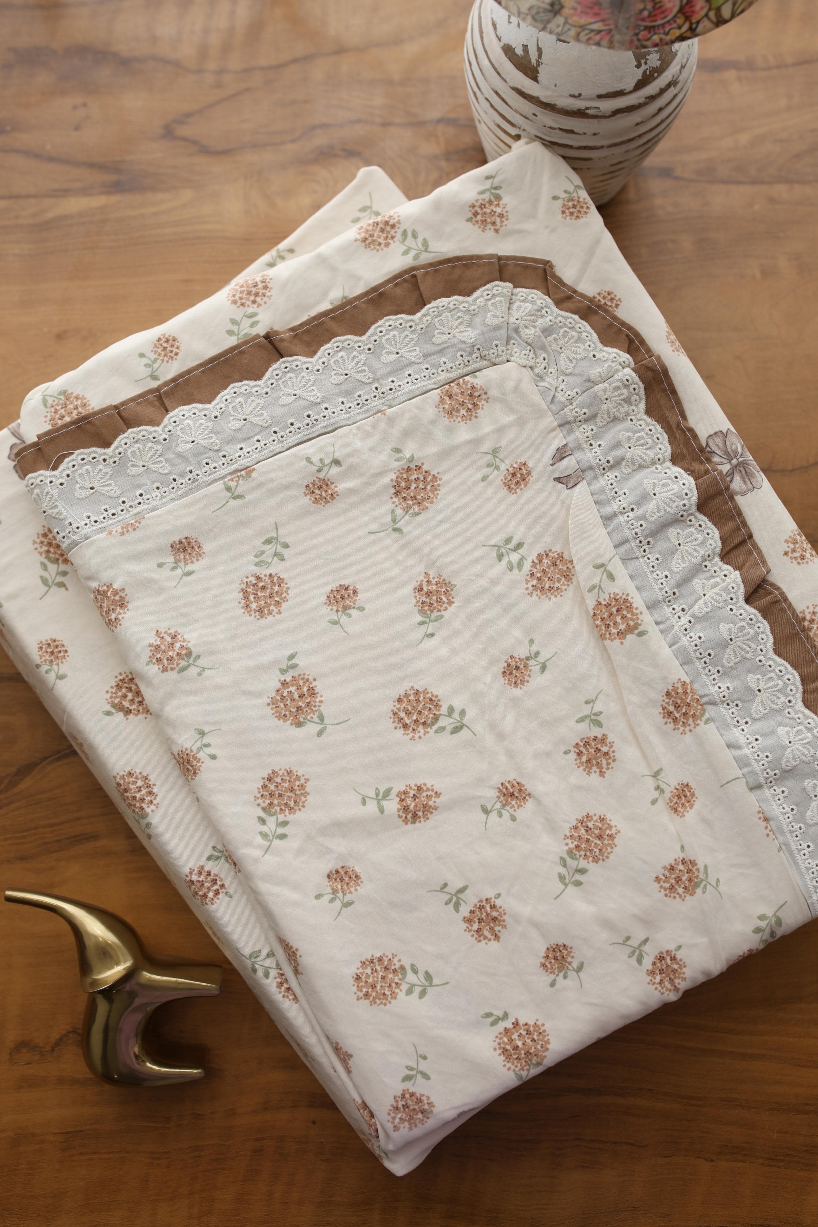 Bedsheets - Premium King soft cotton lace bedsheets majestic
